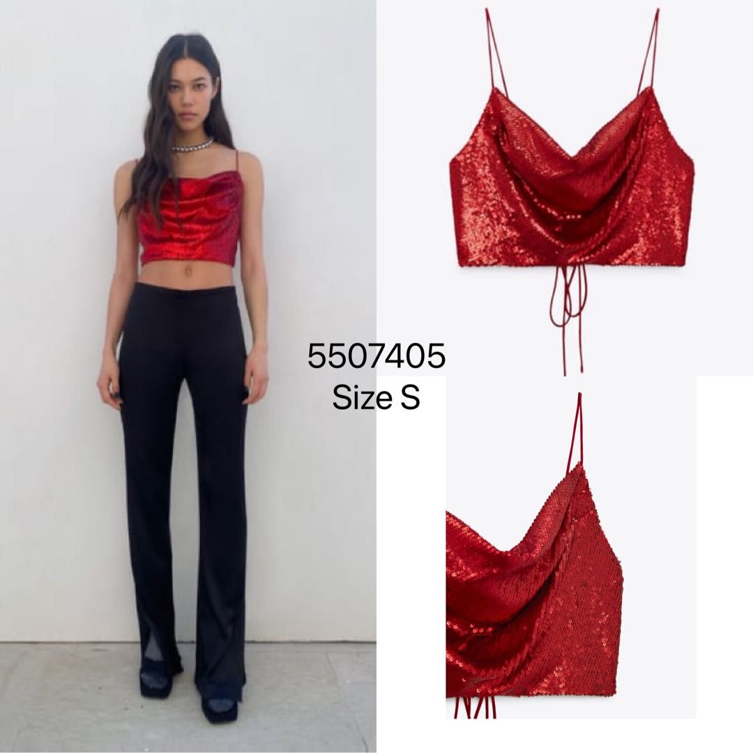 Zara sequins backless top