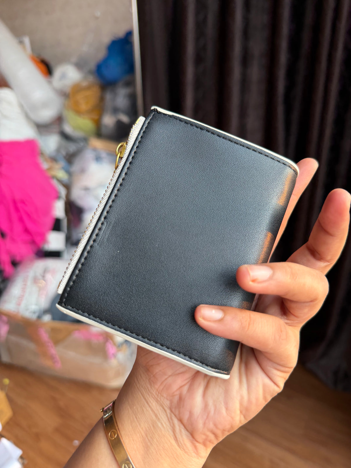 CHARLES AND KEITH midori geometric top zip wallet