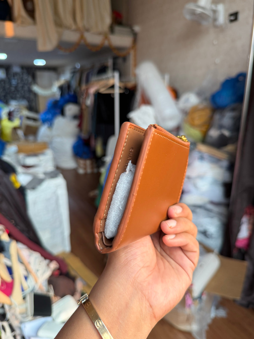 CHARLES AND KEITH midori geometric top zip wallet