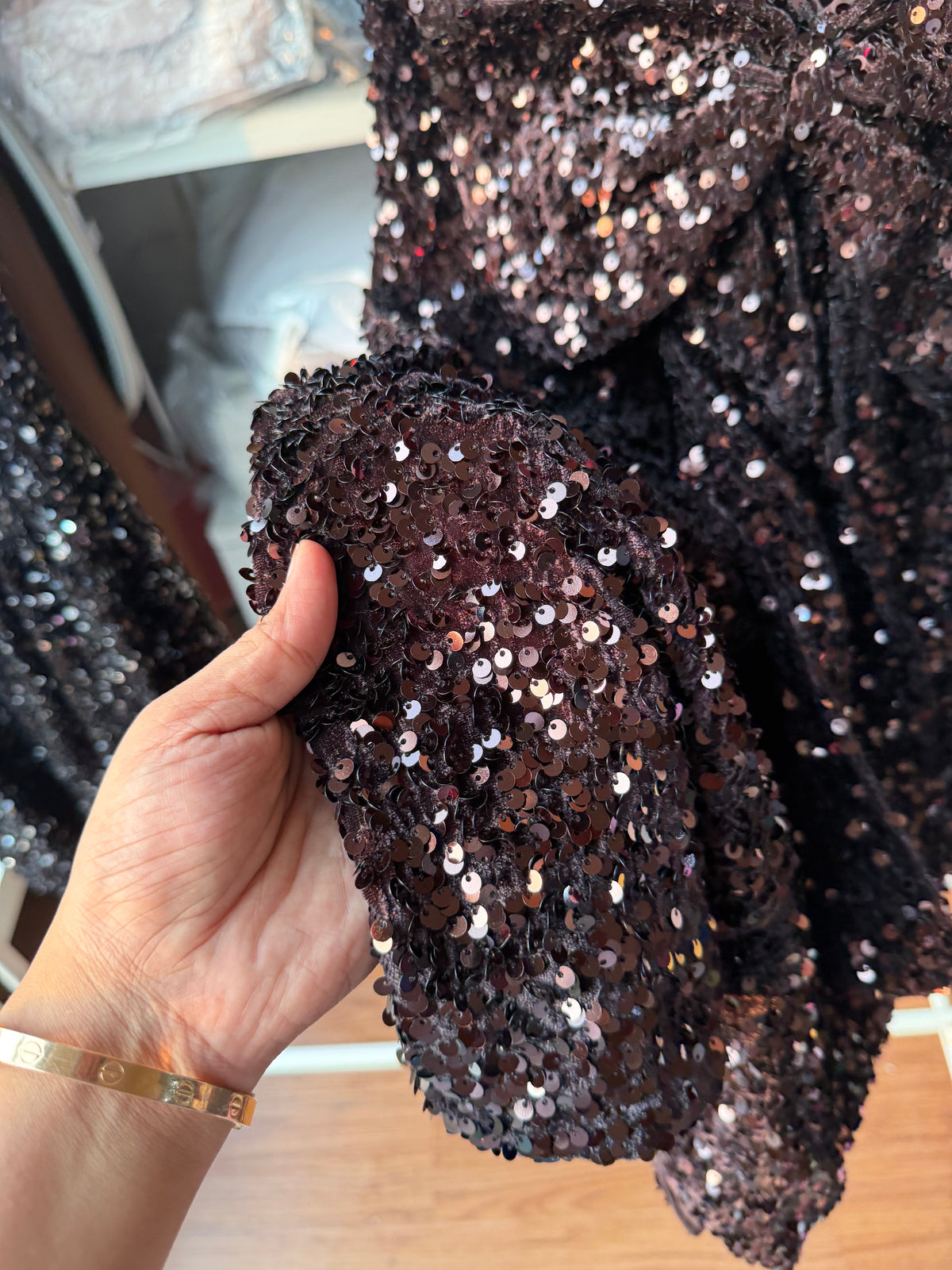 H&M brown sequin dress