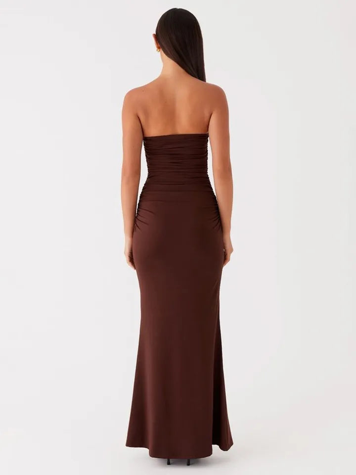 RUCHED BANDEAU MAXI DRESS