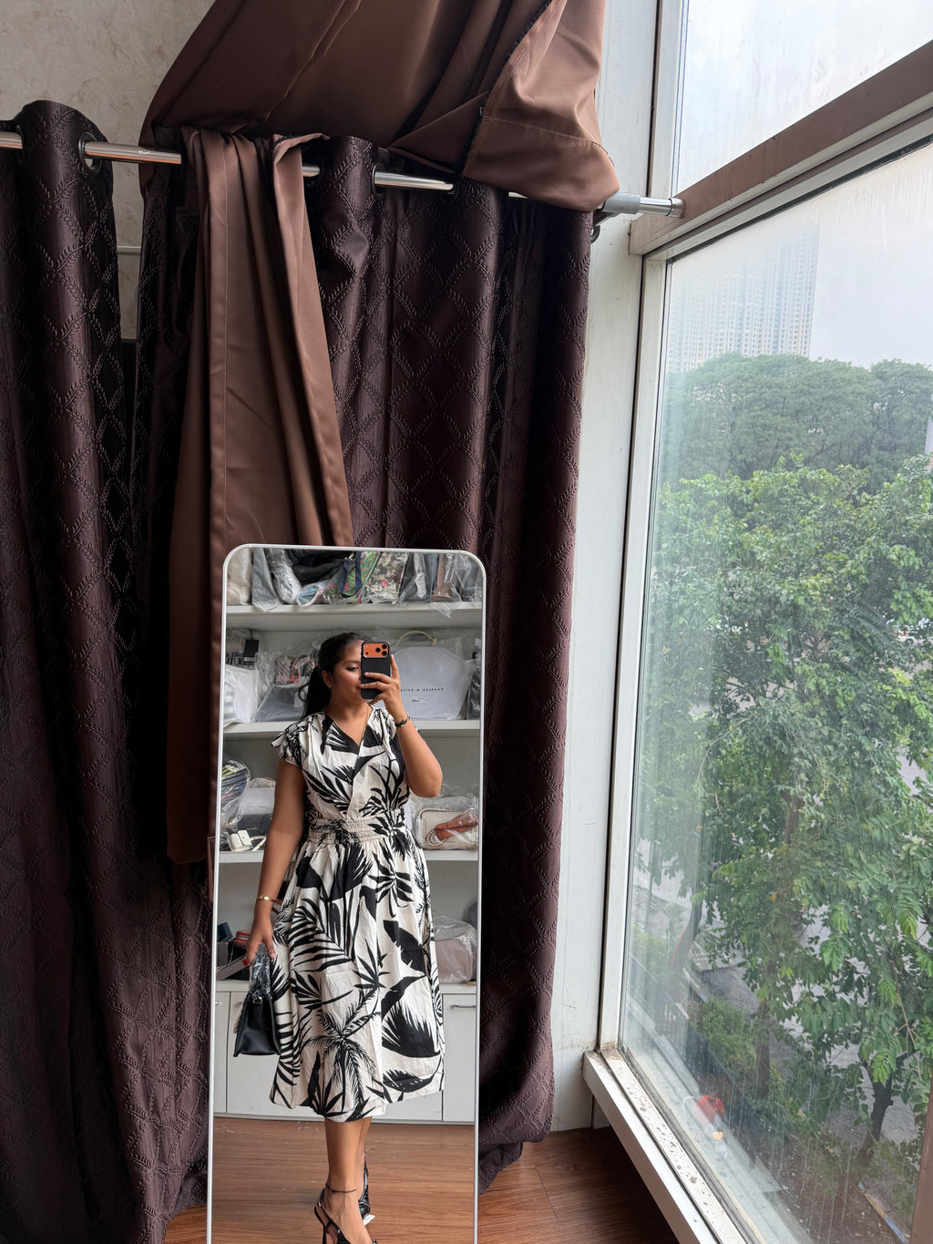 H&M smokey waist cotton dress