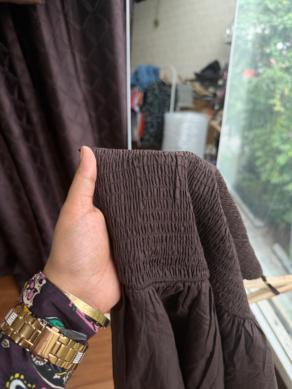 AMELIA SMOKEY BROWN DRESS
