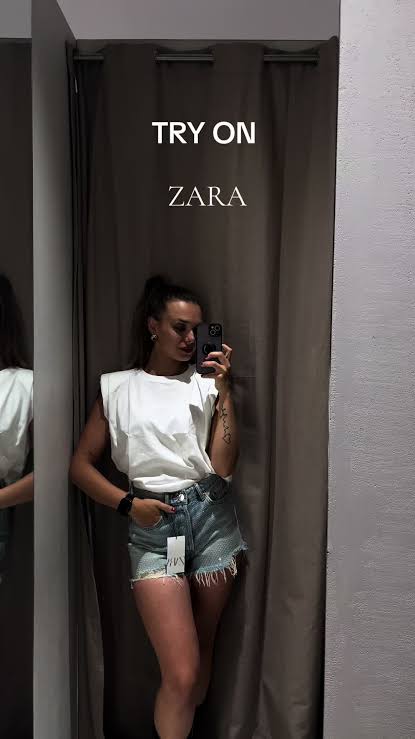 Zara shoulder padded top