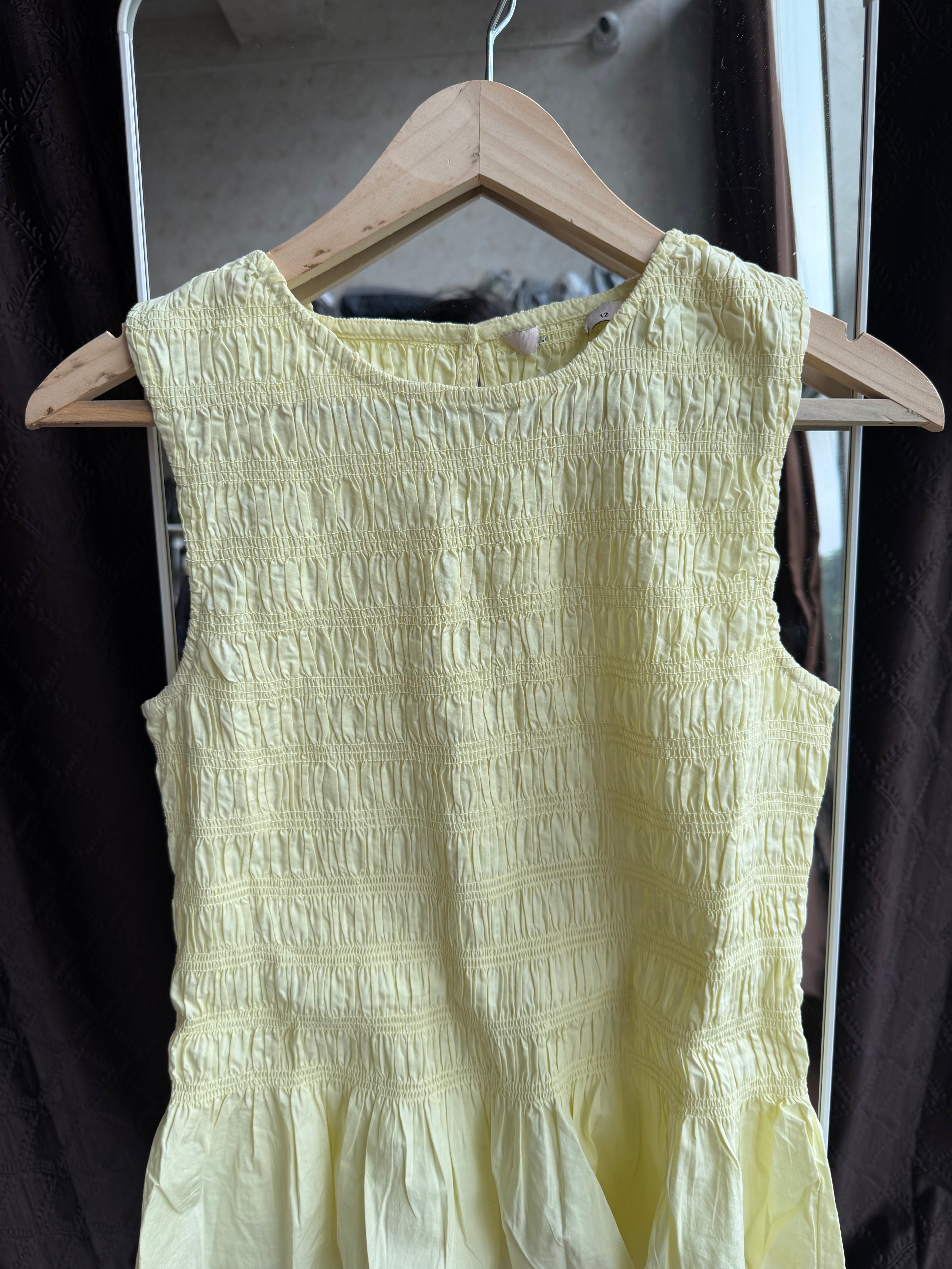 ARGOS BUTTER YELLOW SHIRRED TOP