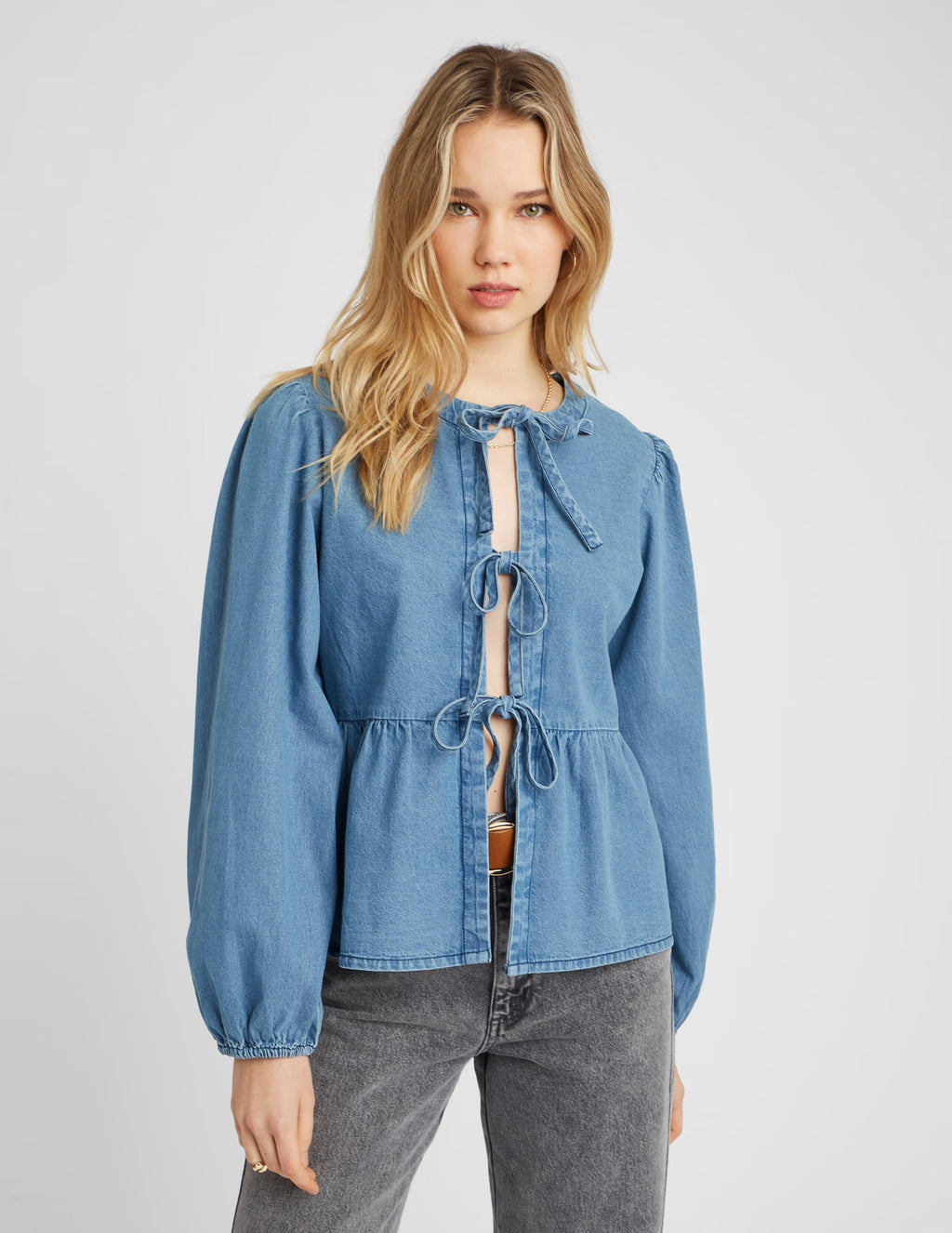 JOHN LEWIS DENIM BOW TIE TOP
