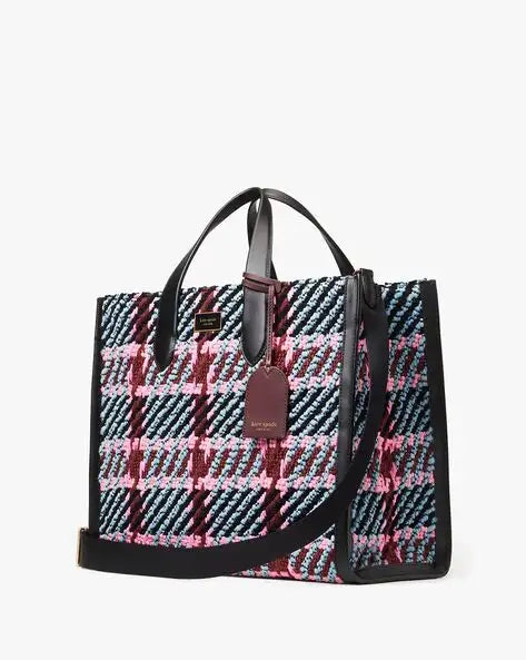 KATE SPADE Manhattan Plaid Large Tote Bag