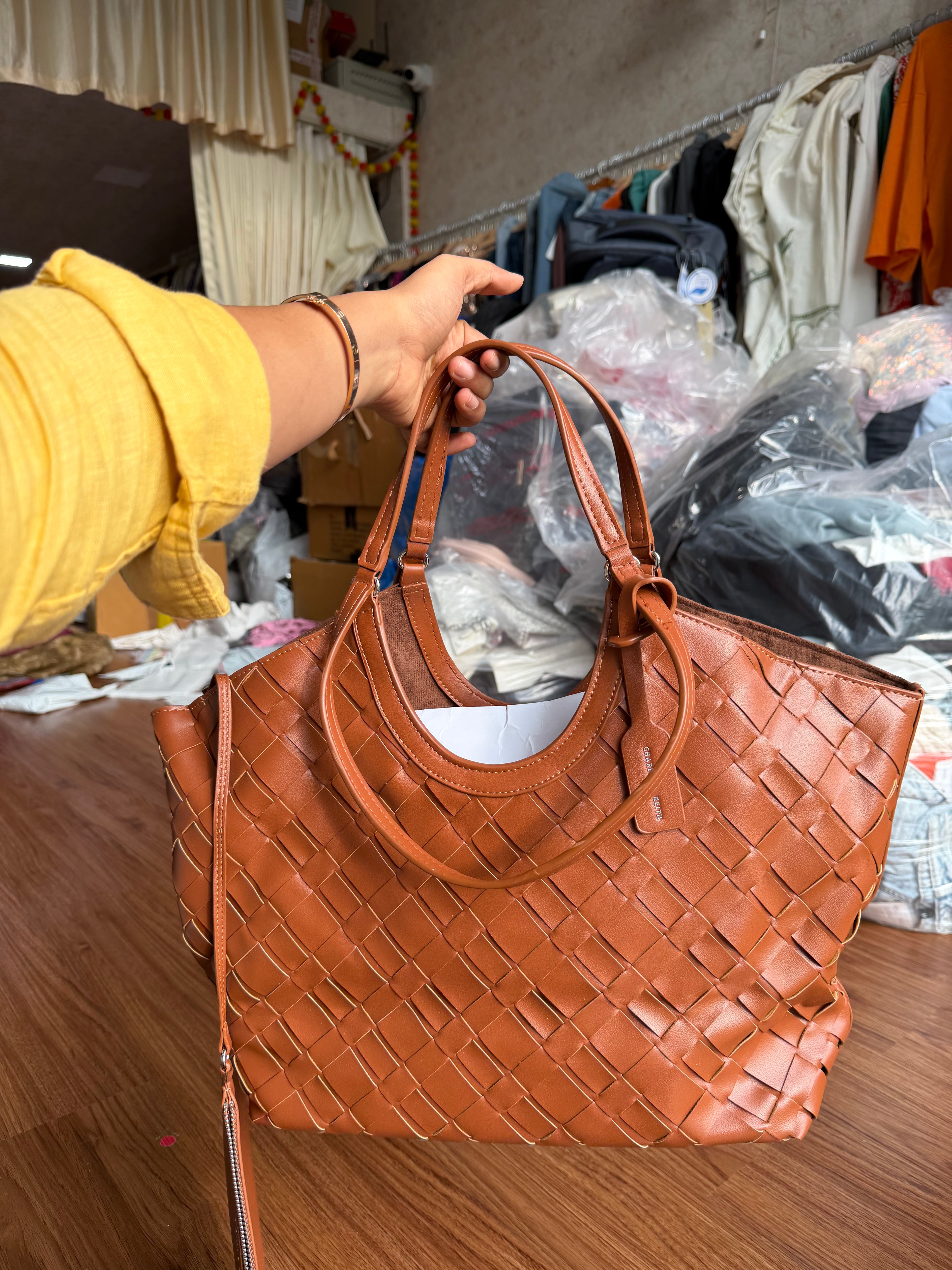 CHARLES AND KEITH IVETTE WOVEN TOTE
