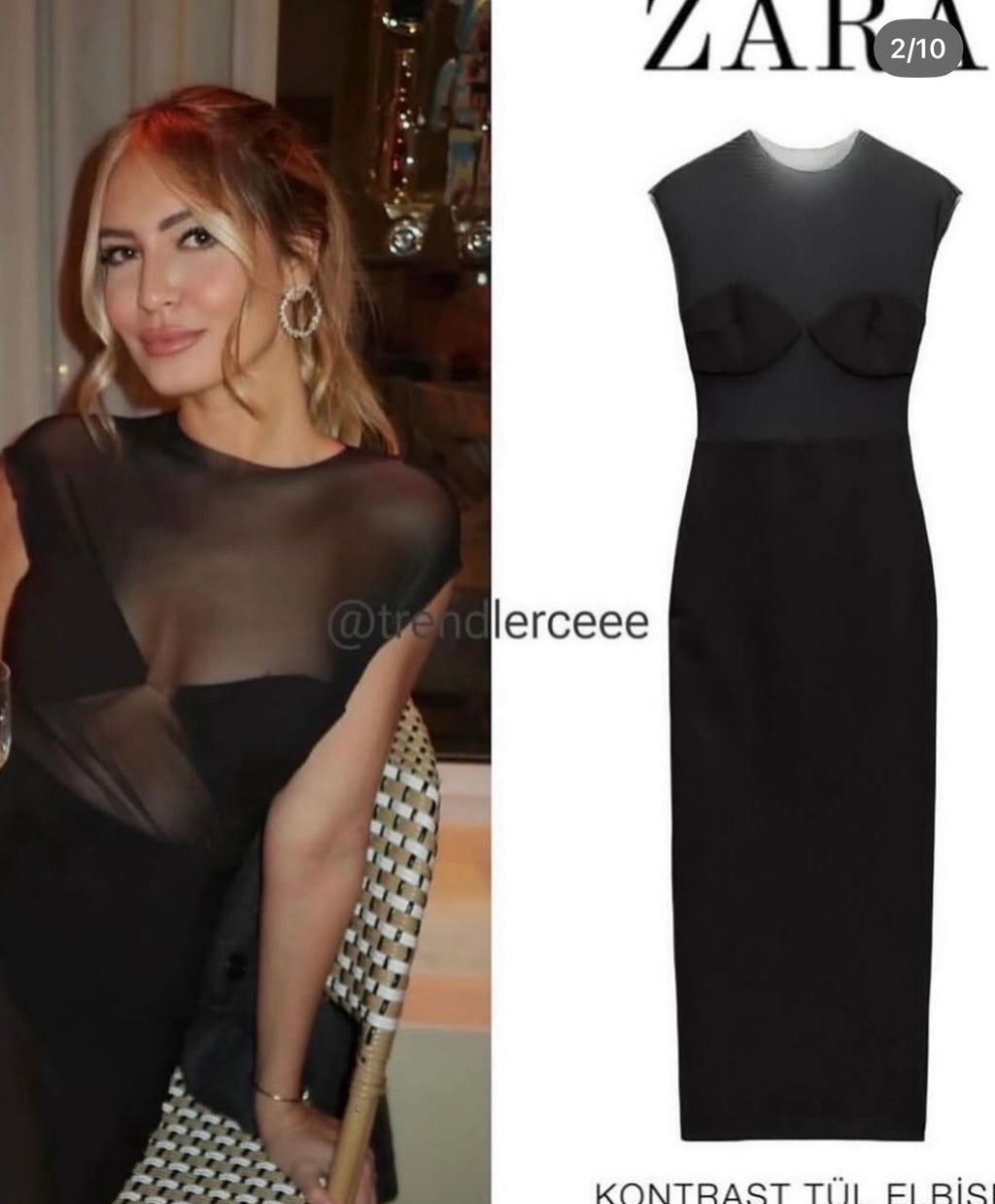 ZARA SEMI MESH DRESS