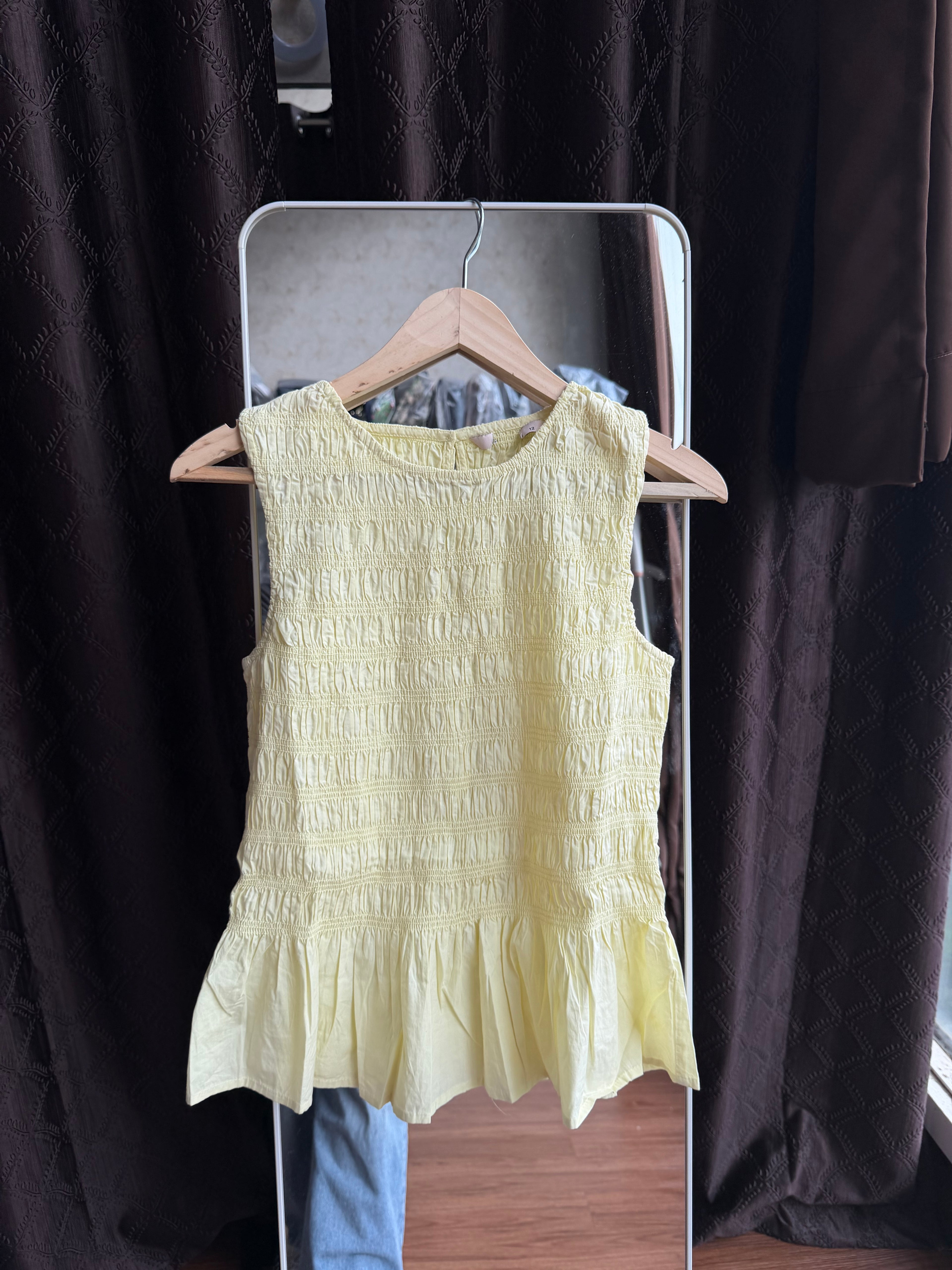 ARGOS BUTTER YELLOW SHIRRED TOP