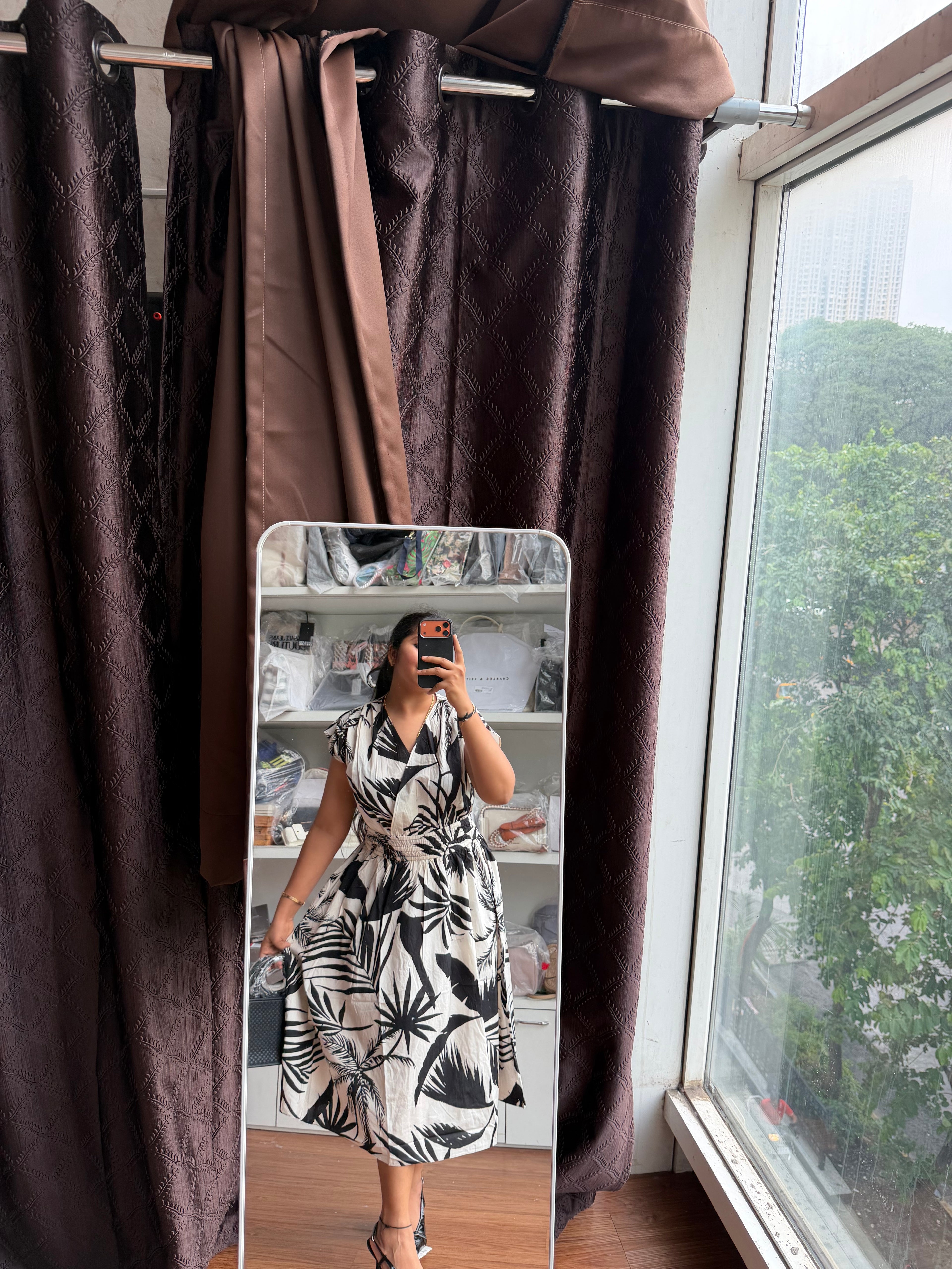 H&M smokey waist cotton dress