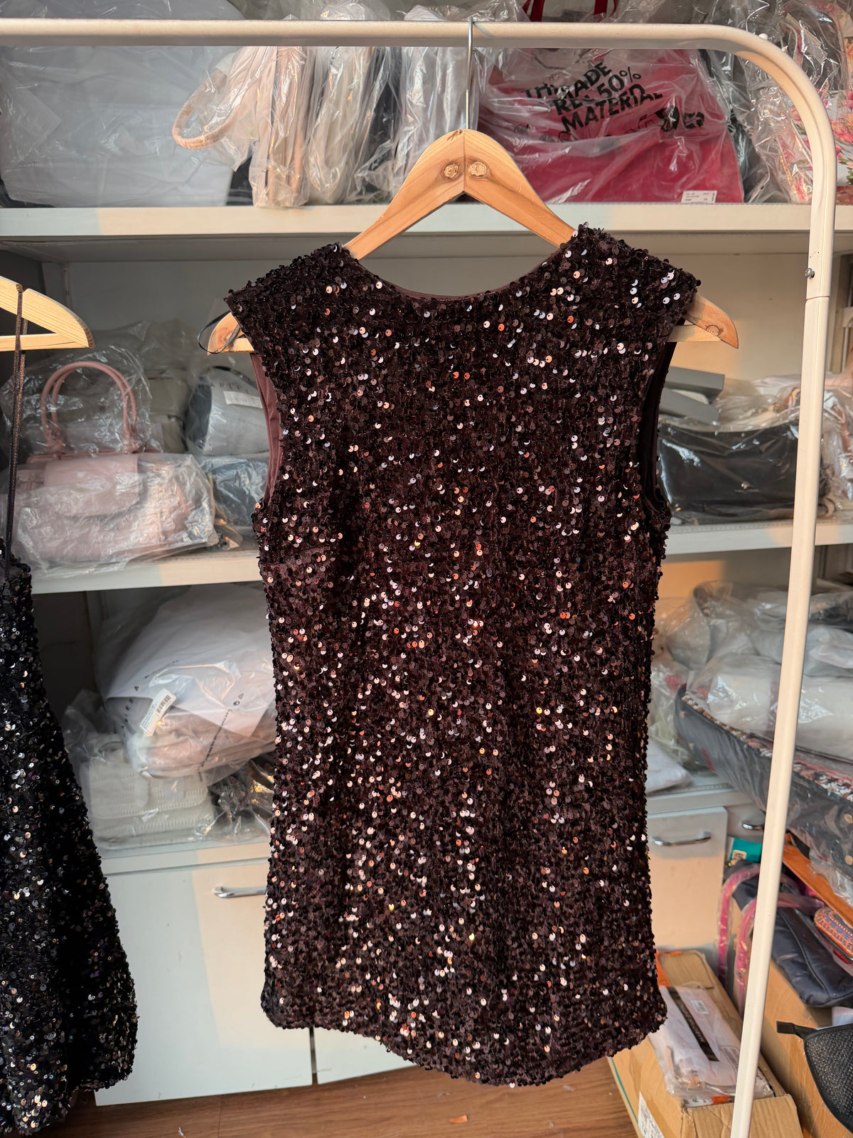H&M brown sequin dress