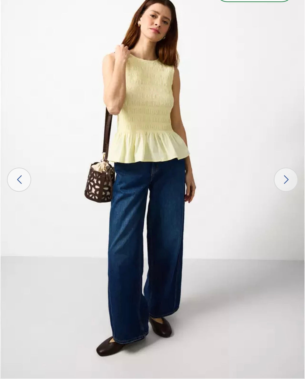 ARGOS BUTTER YELLOW SHIRRED TOP