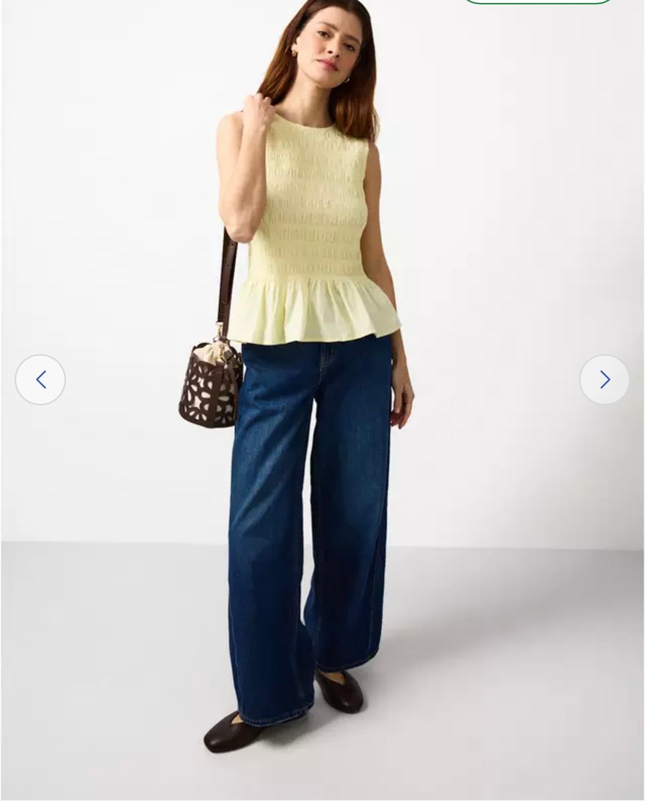 ARGOS BUTTER YELLOW SHIRRED TOP