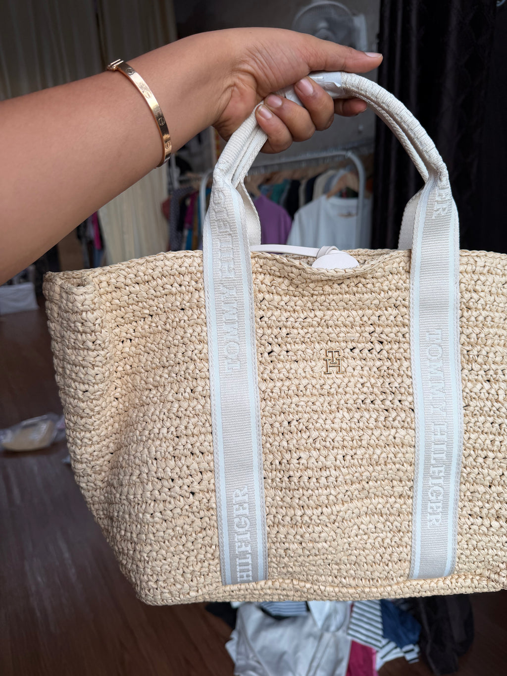 TOMMY HILFIGER BIG JUTE TOTE