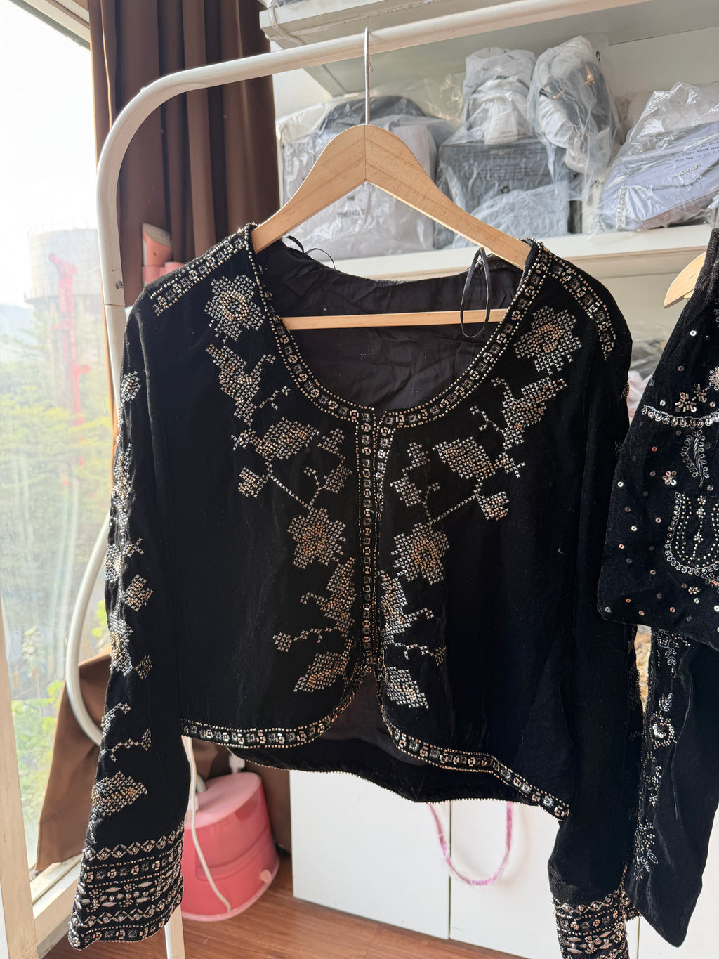 Zara velvet shrug