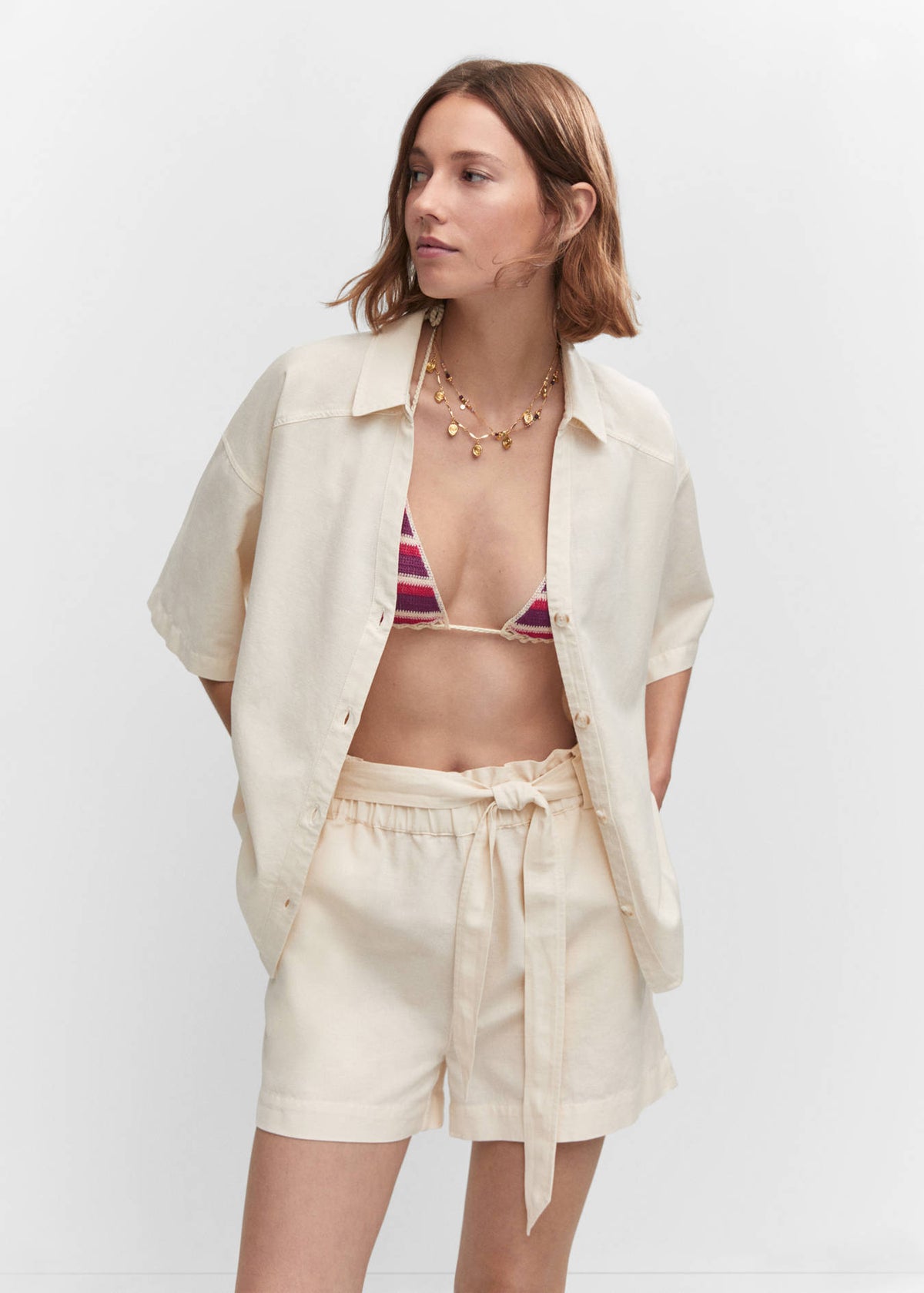 MANGO LINEN SHORTS