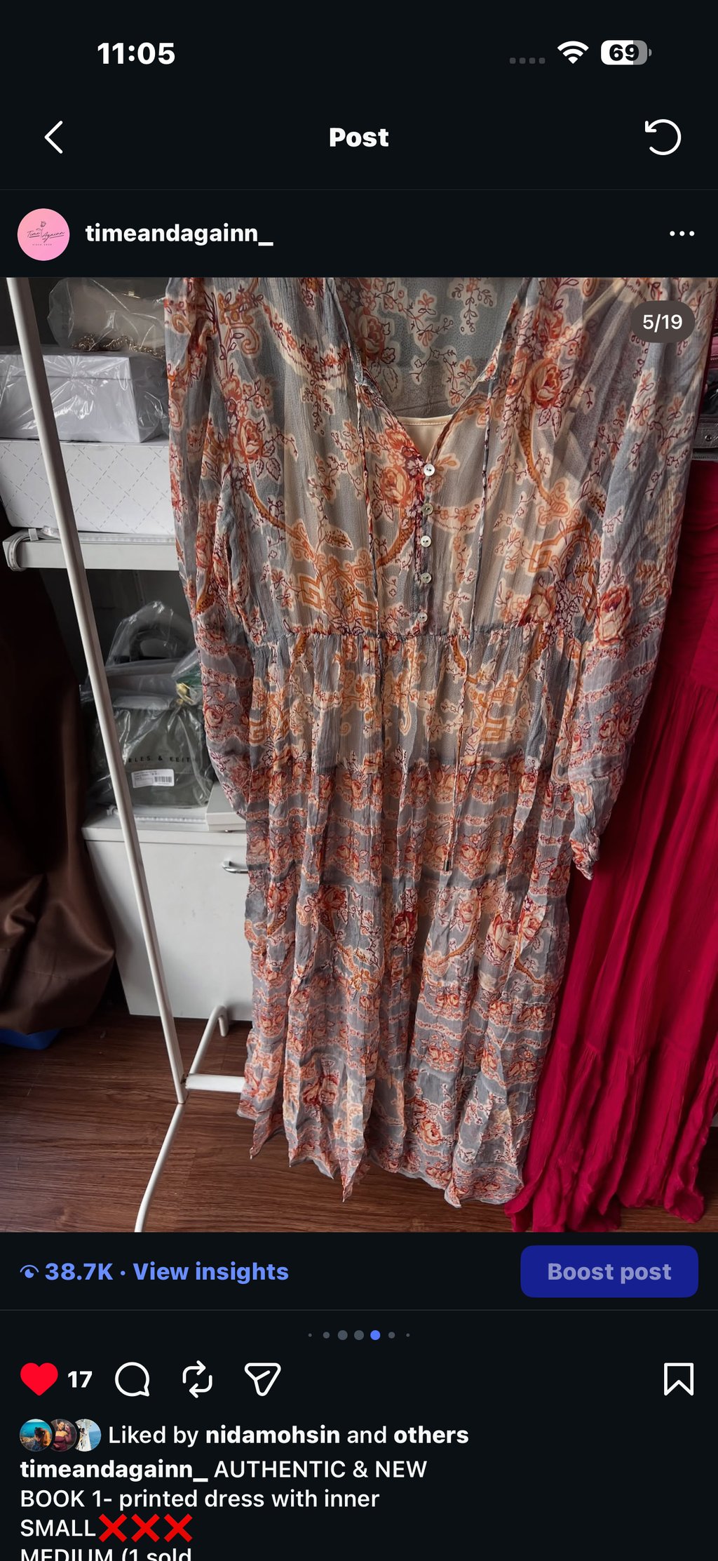 Ritu kumar dress with lining