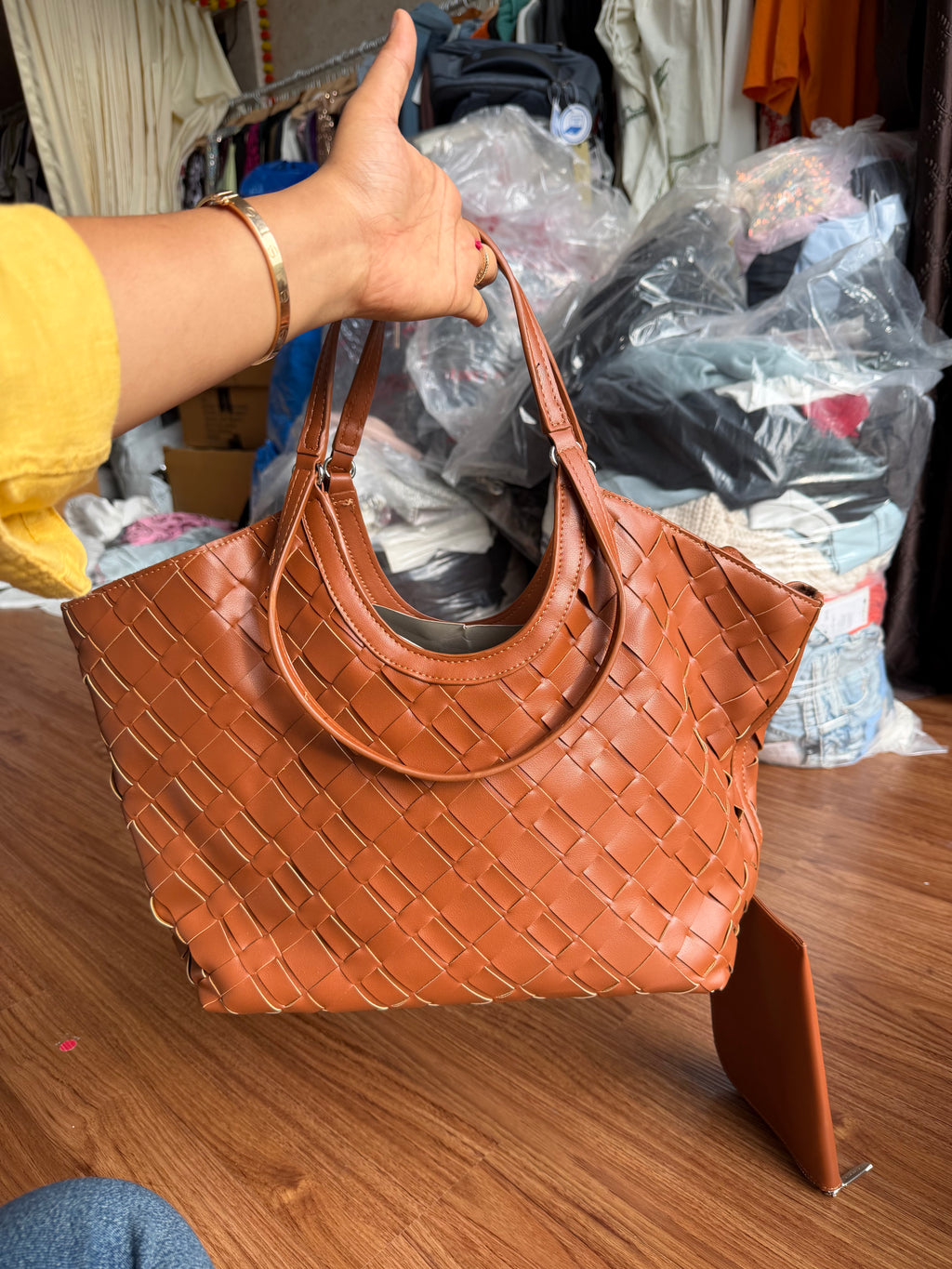 CHARLES AND KEITH IVETTE WOVEN TOTE