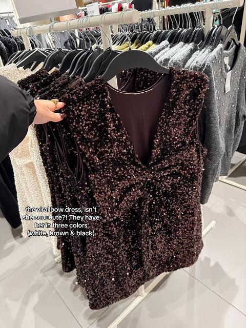 H&M brown sequin dress