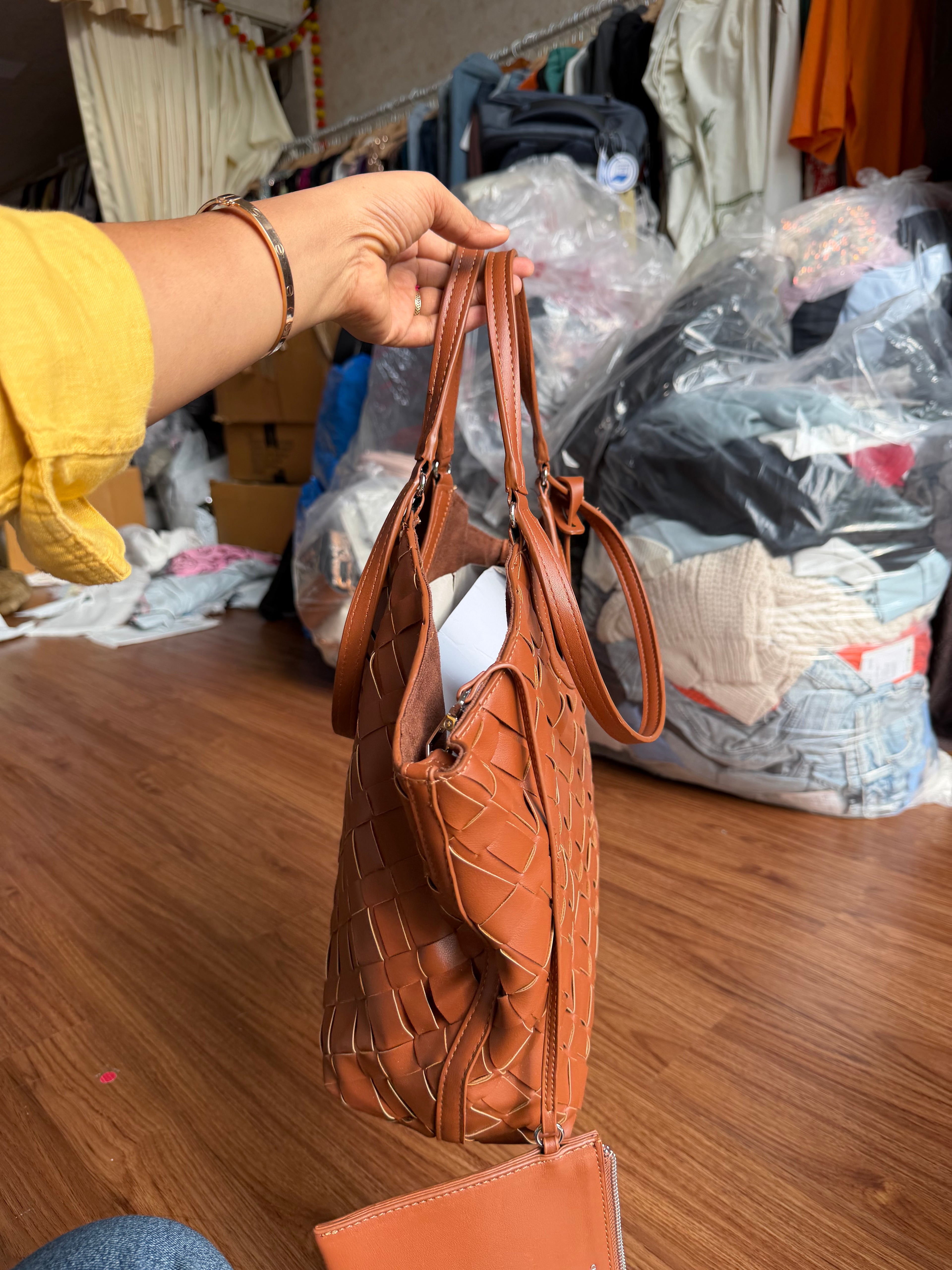 CHARLES AND KEITH IVETTE WOVEN TOTE