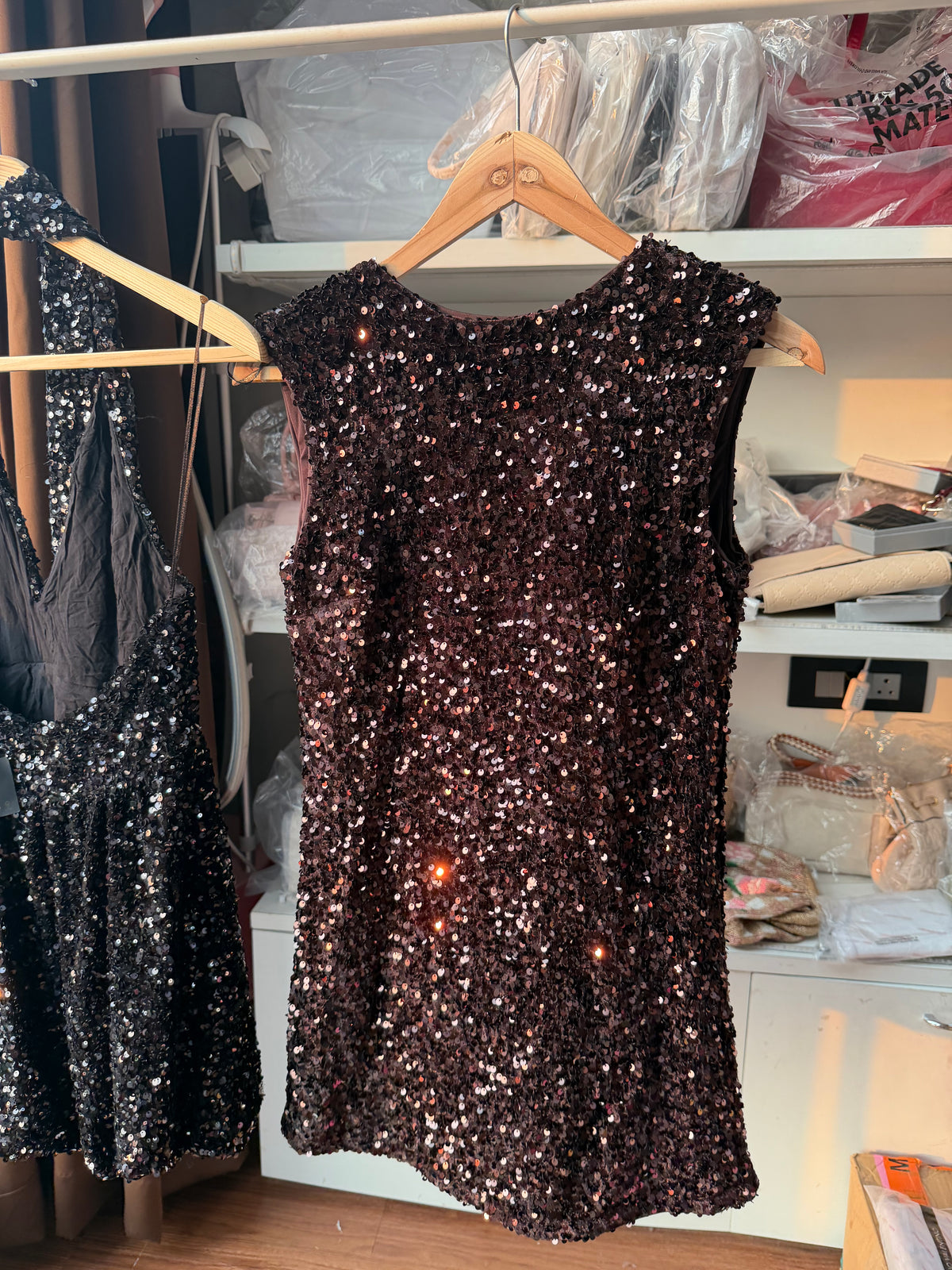 H&M brown sequin dress