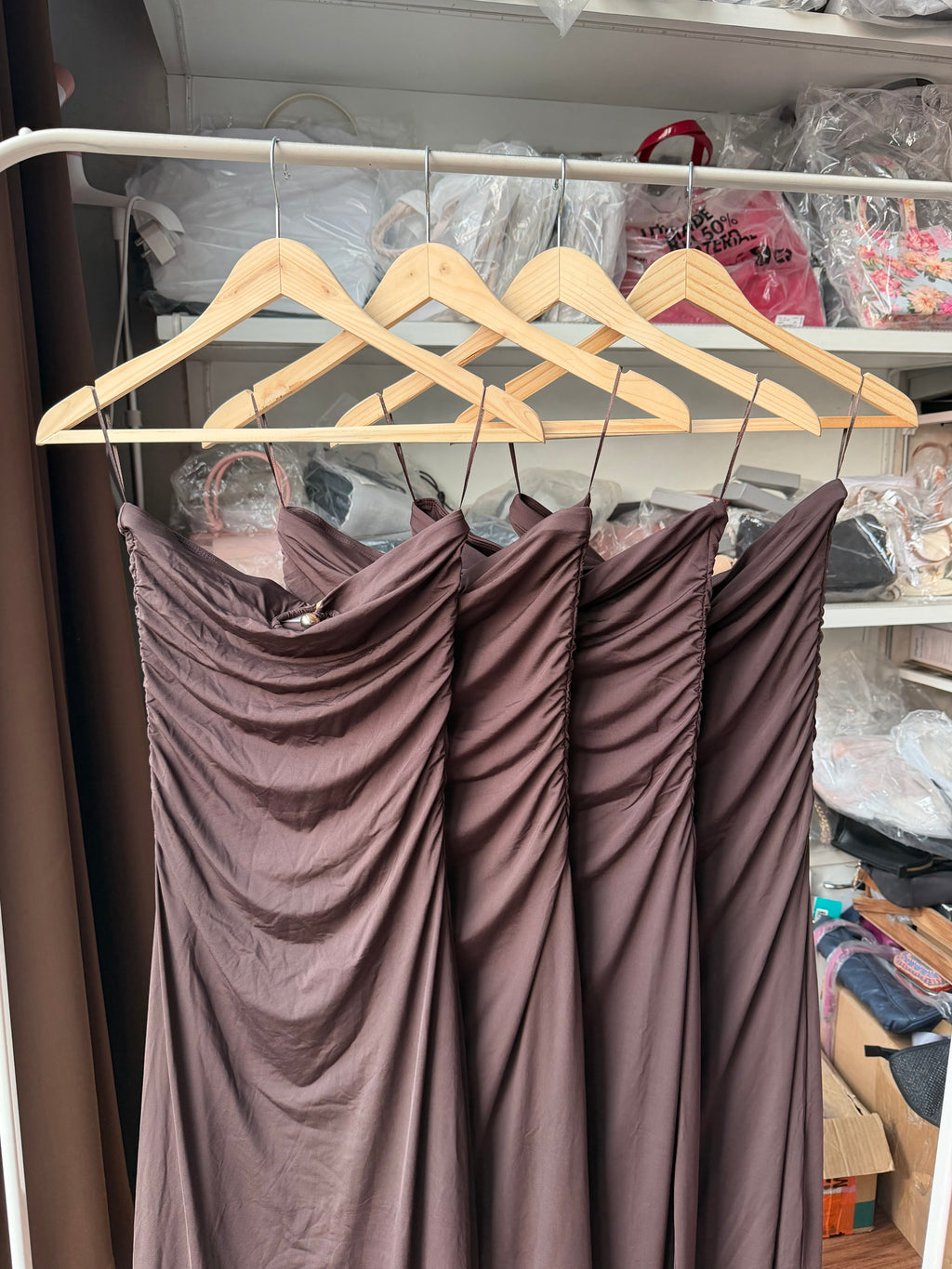 RUCHED BANDEAU MAXI DRESS