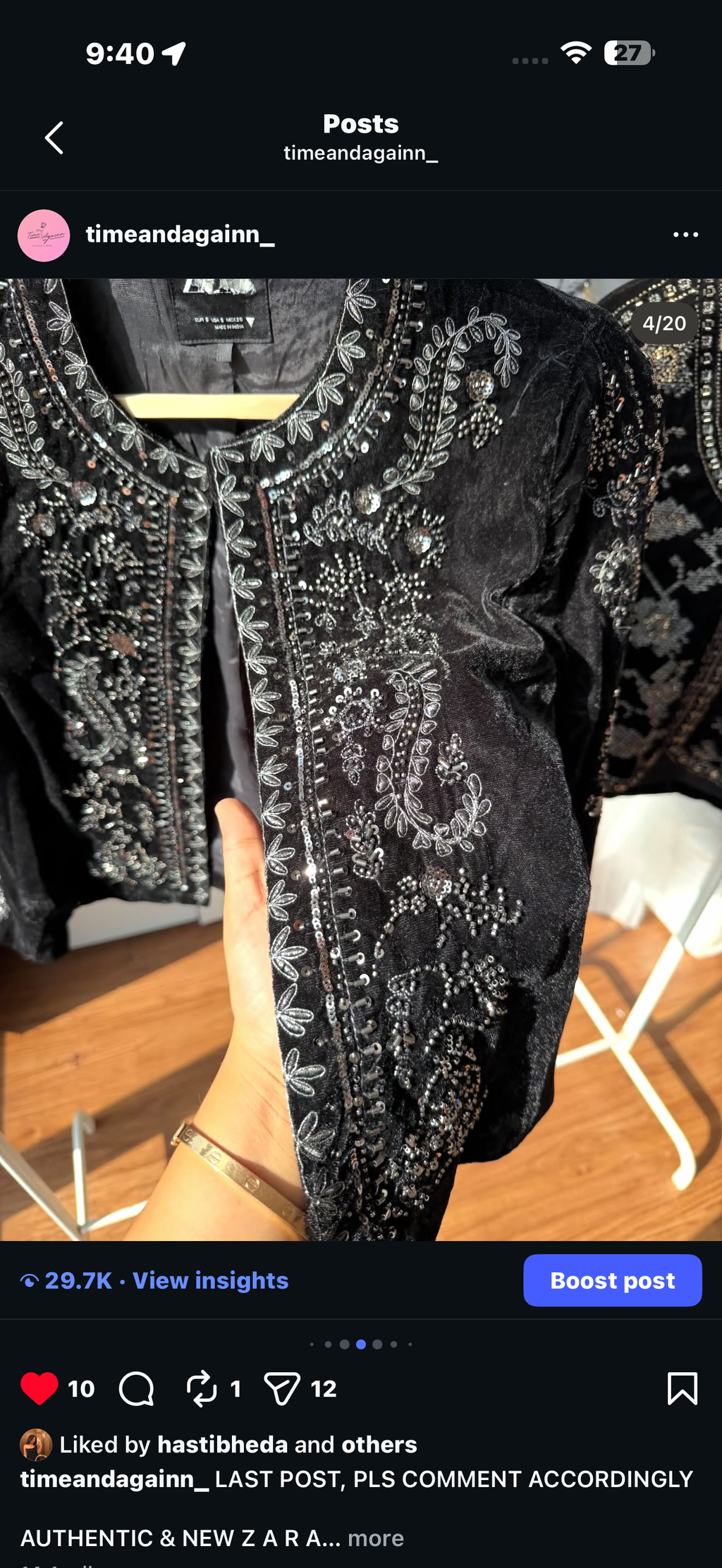 Zara velvet shrug