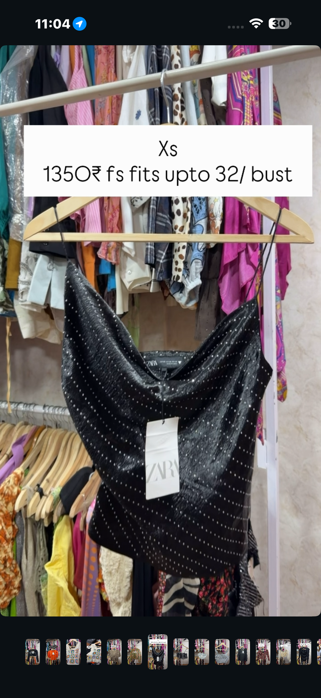 ZARA RHINESTONE TOP