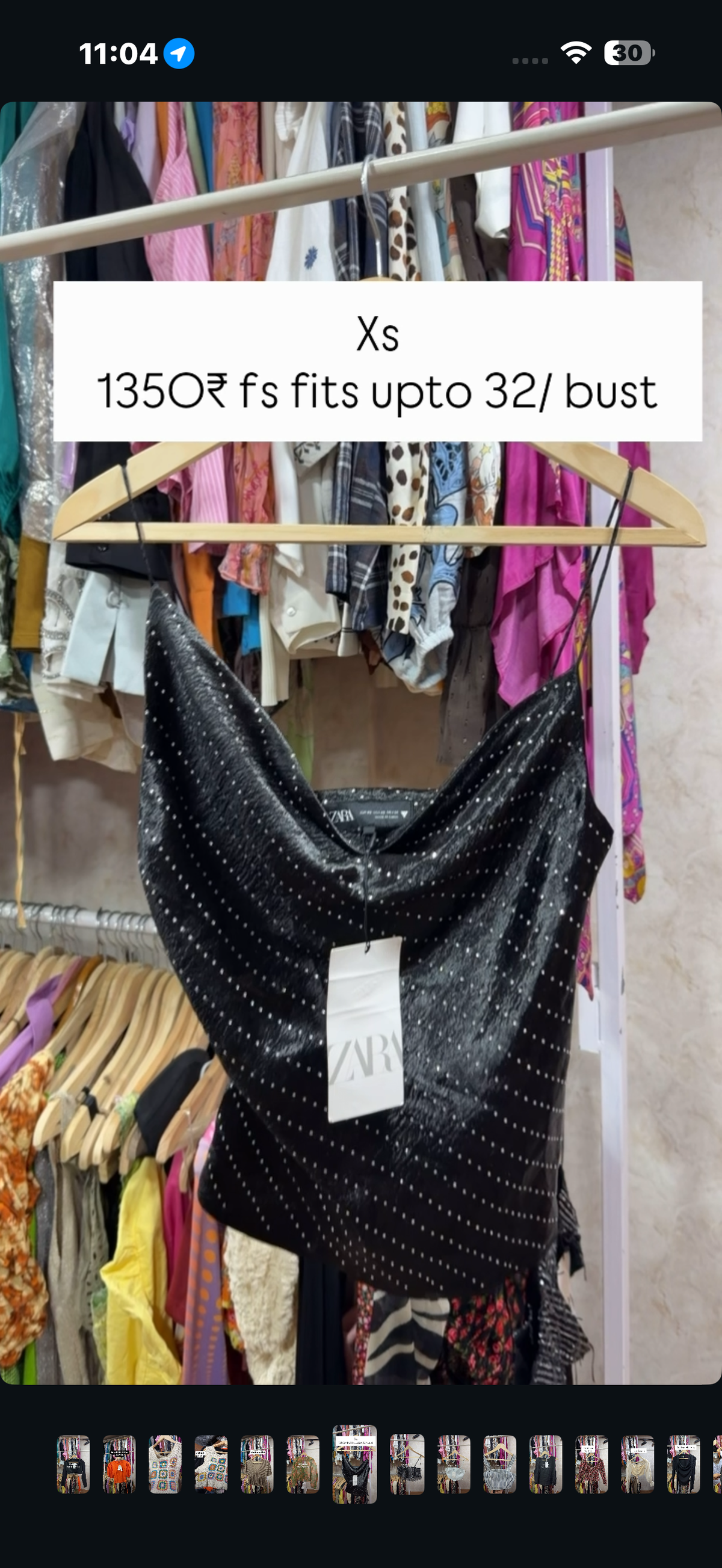 ZARA RHINESTONE TOP