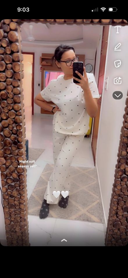 H&M NIGHT SET HEART PRINT