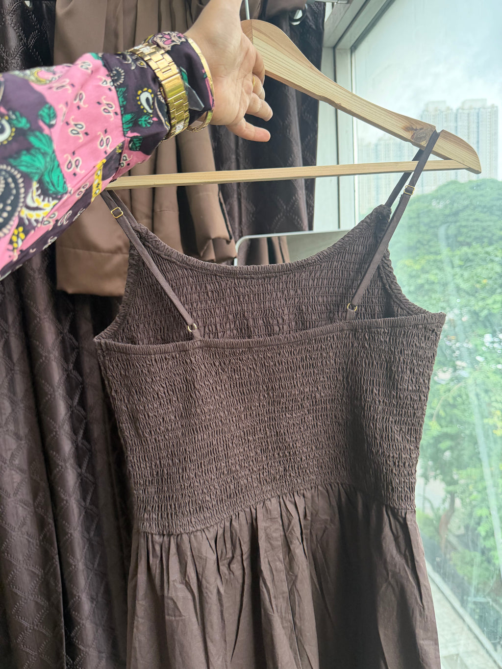 AMELIA SMOKEY BROWN DRESS
