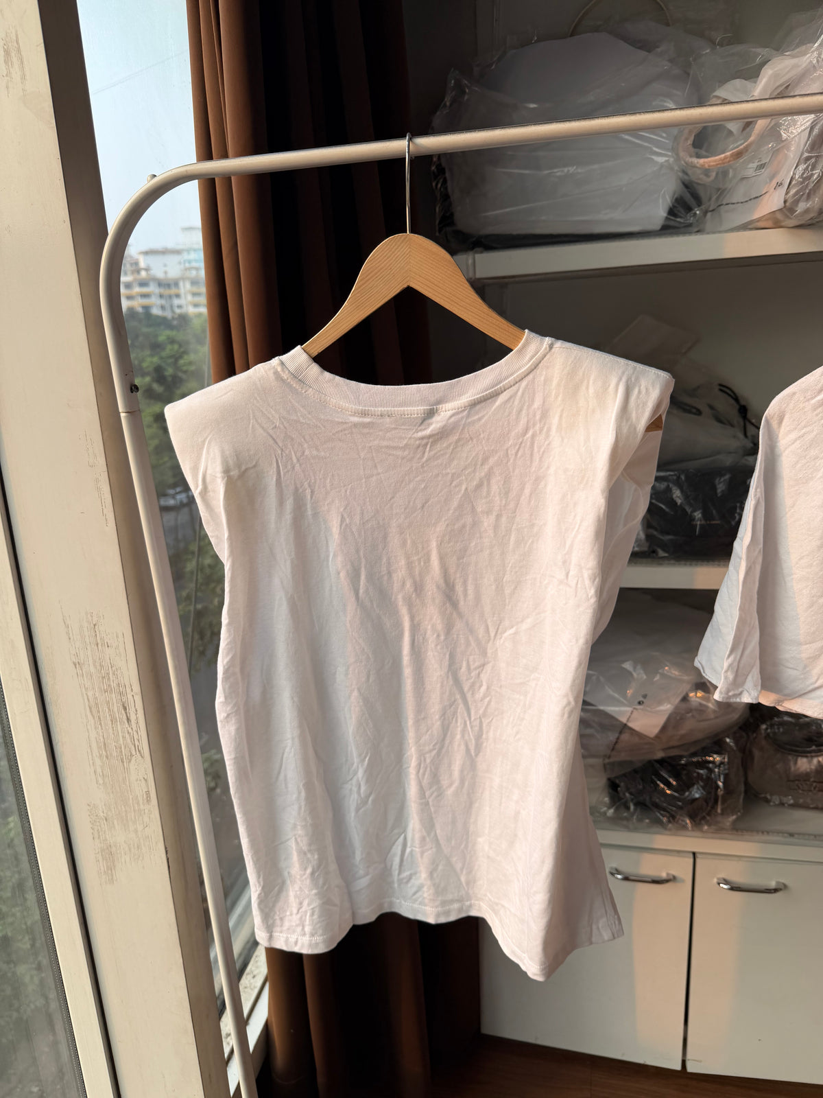 Zara shoulder padded top