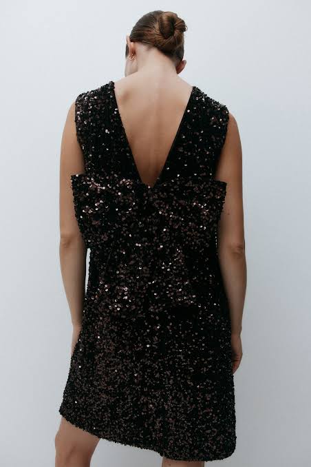 H&M brown sequin dress