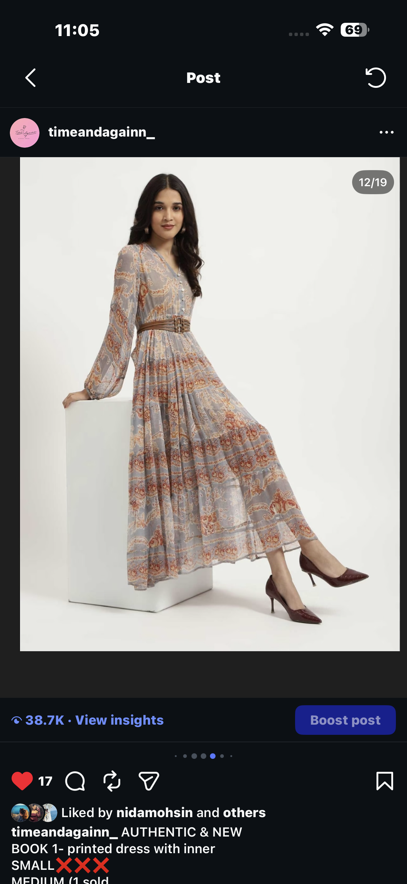 Ritu kumar dress with lining