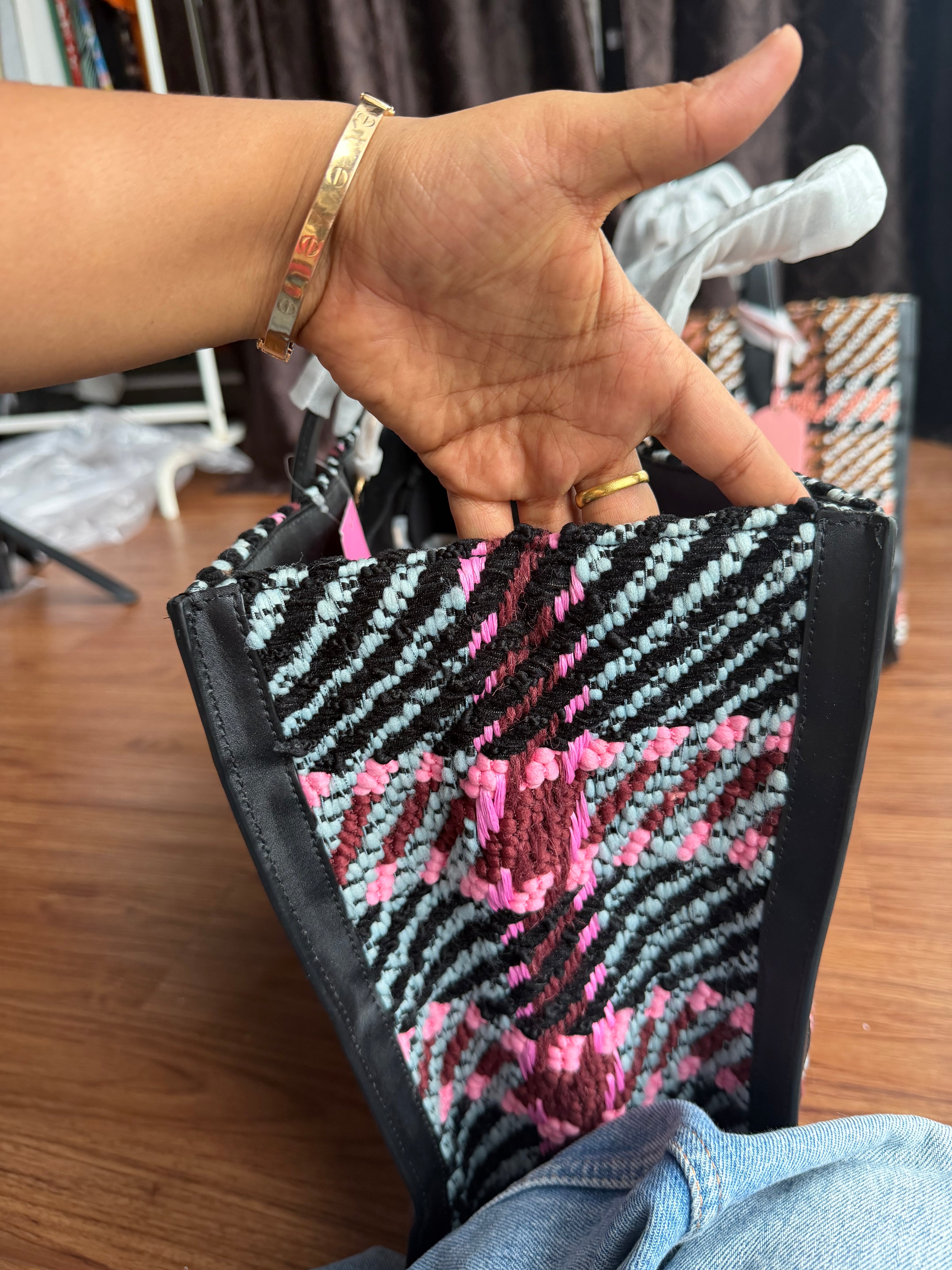 KATE SPADE Manhattan Plaid Large Tote Bag