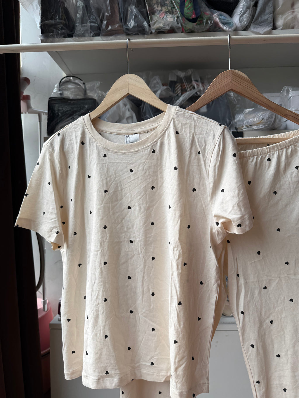 H&M NIGHT SET HEART PRINT