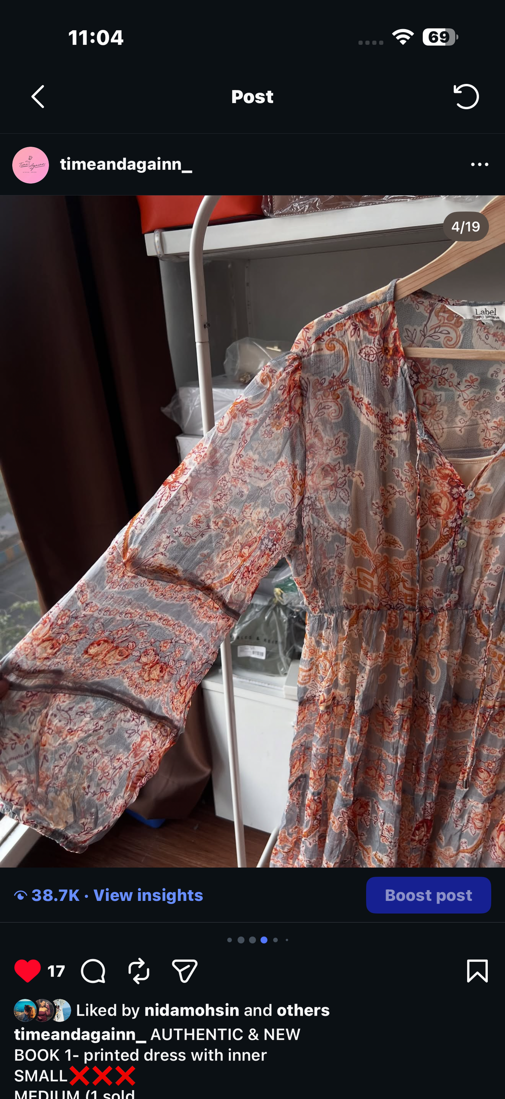 Ritu kumar dress with lining
