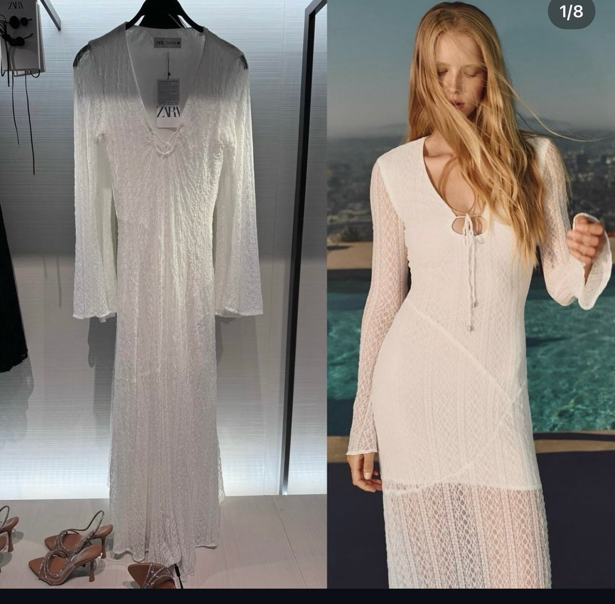ZARA LACEY DRESS WITH LINING
