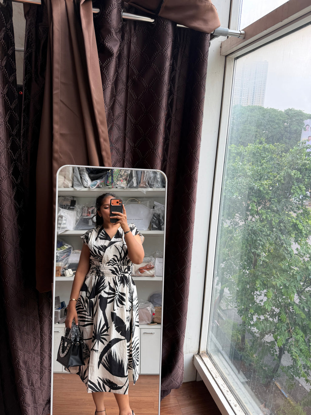 H&M smokey waist cotton dress