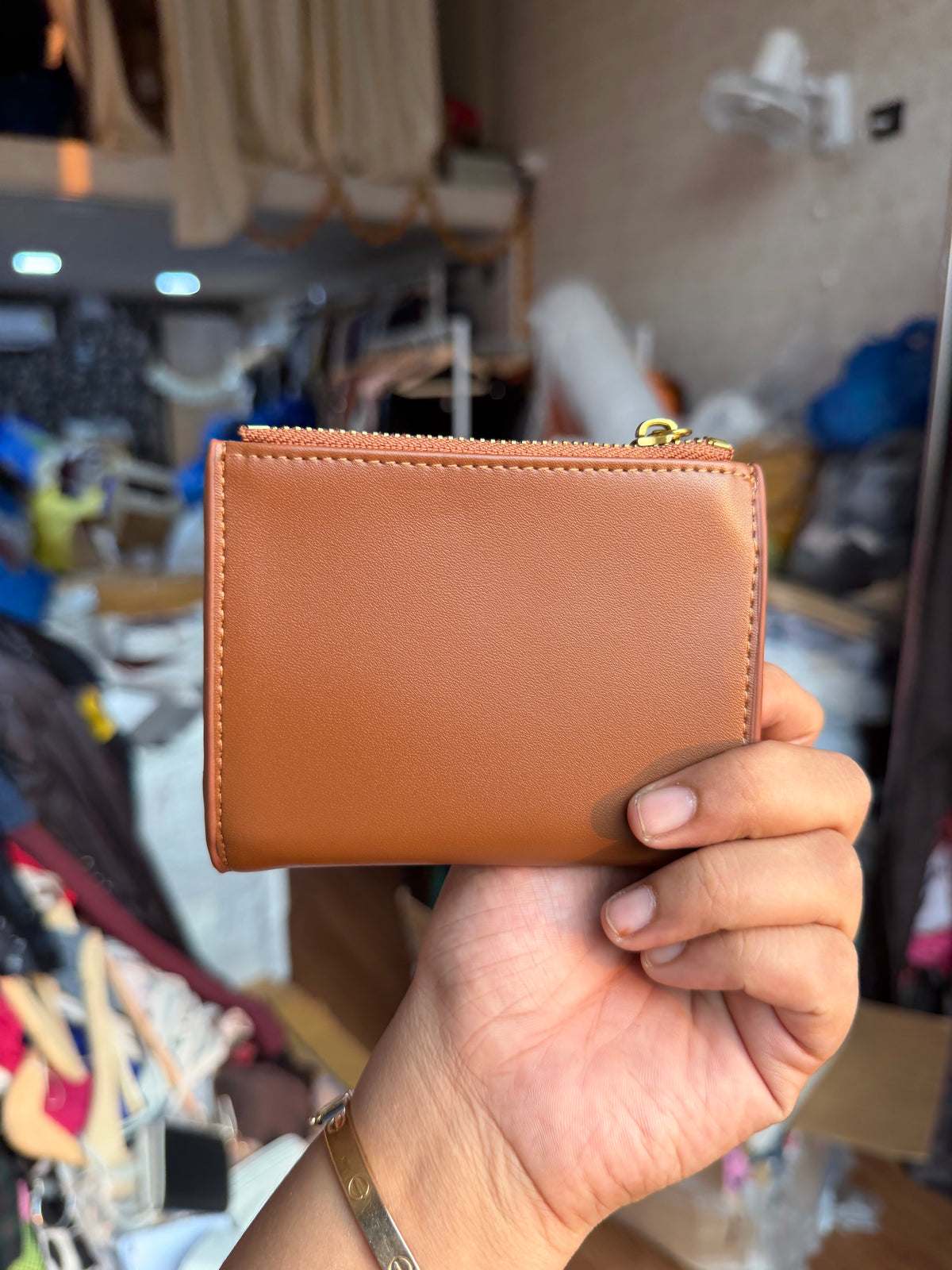 CHARLES AND KEITH midori geometric top zip wallet