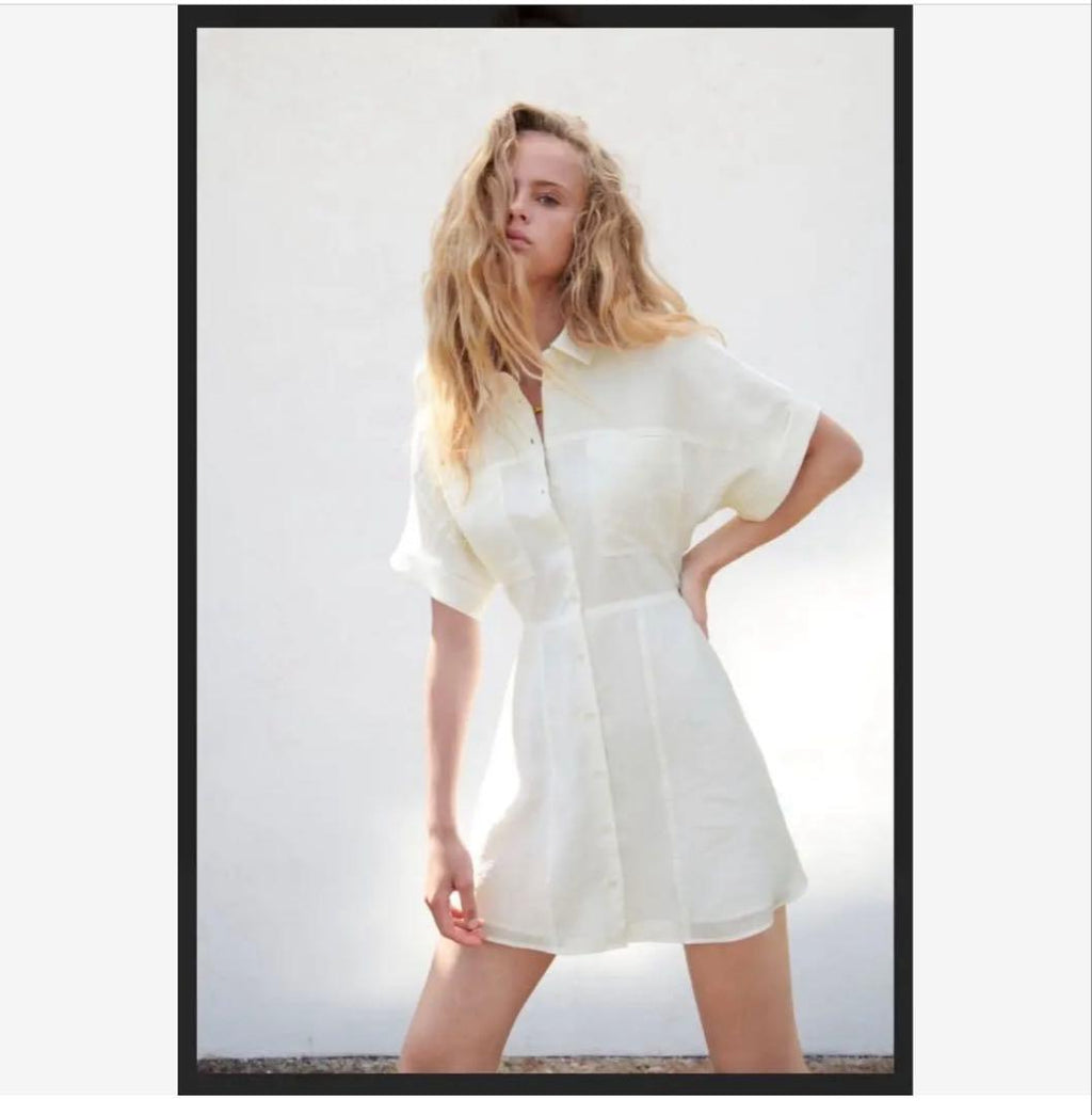 ZARA LINEN BLEND DRESS