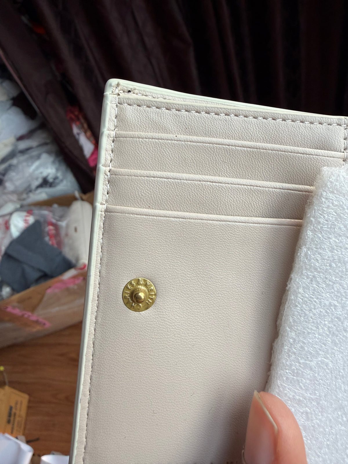 CHARLES AND KEITH midori geometric top zip wallet