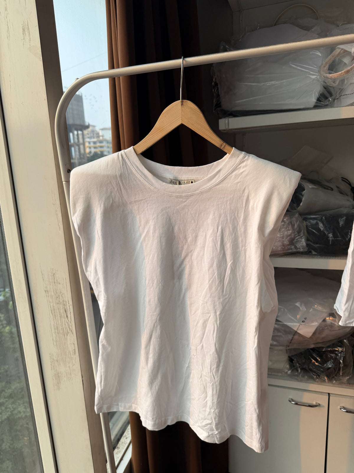 Zara shoulder padded top