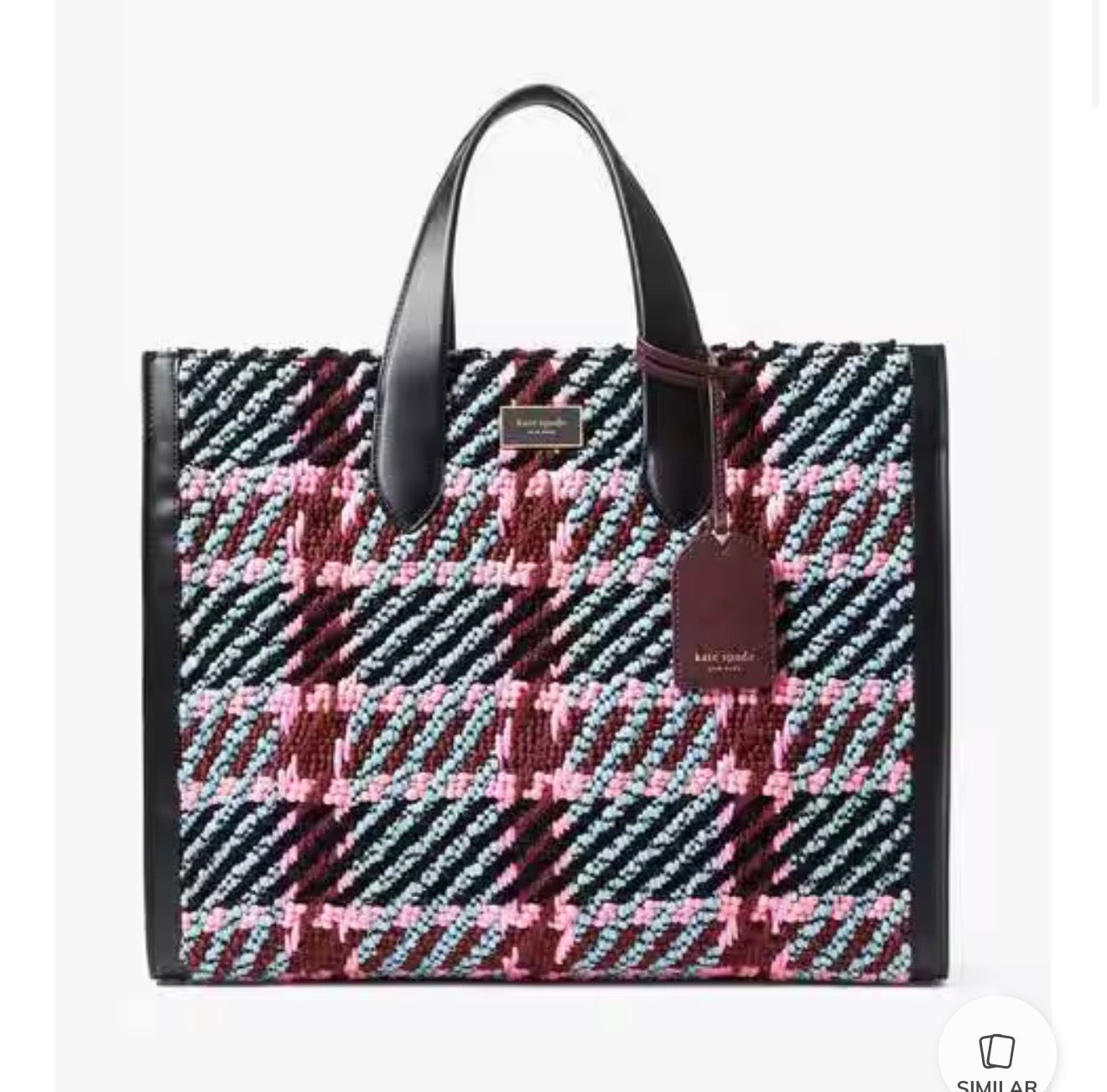 KATE SPADE Manhattan Plaid Large Tote Bag