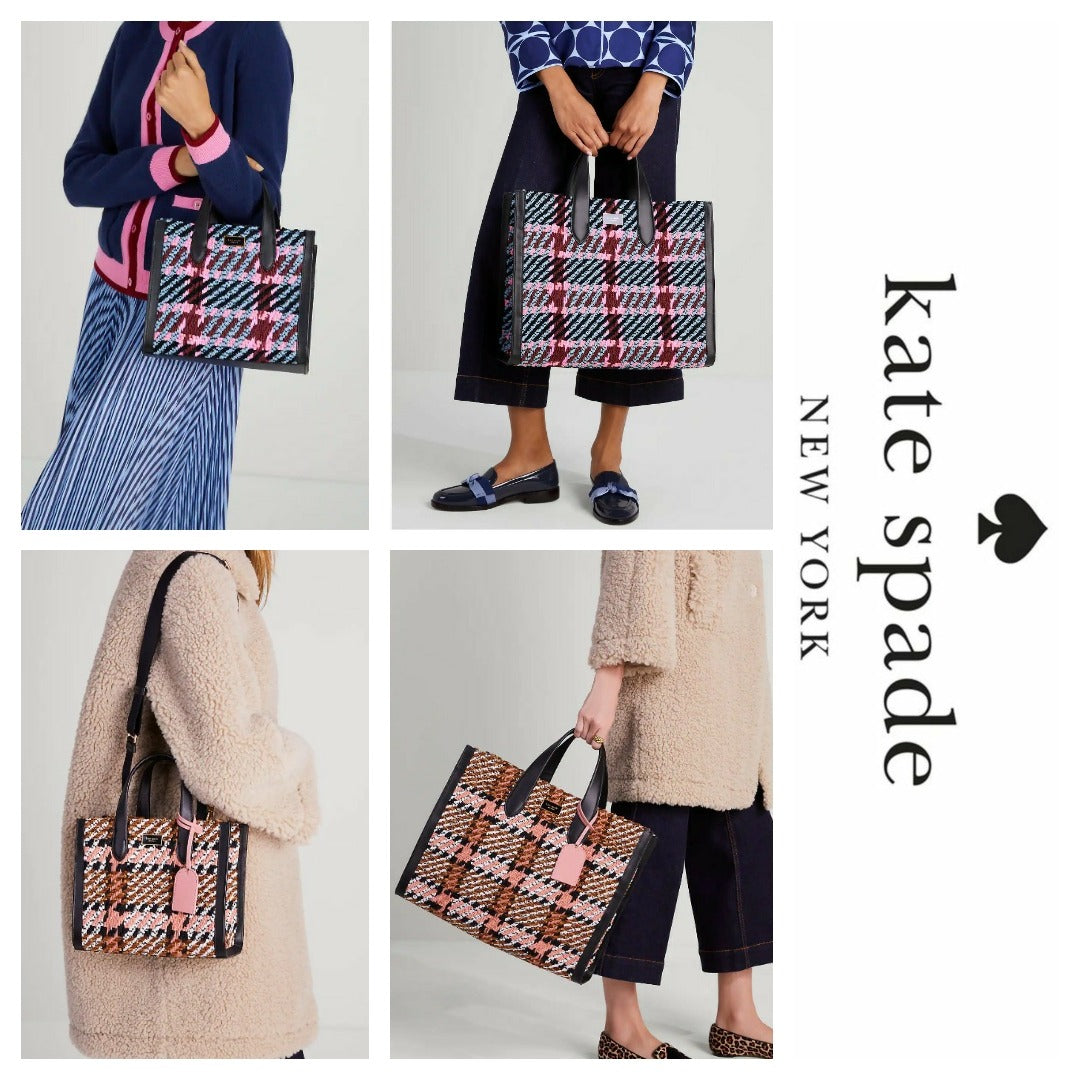 KATE SPADE Manhattan Plaid Large Tote Bag