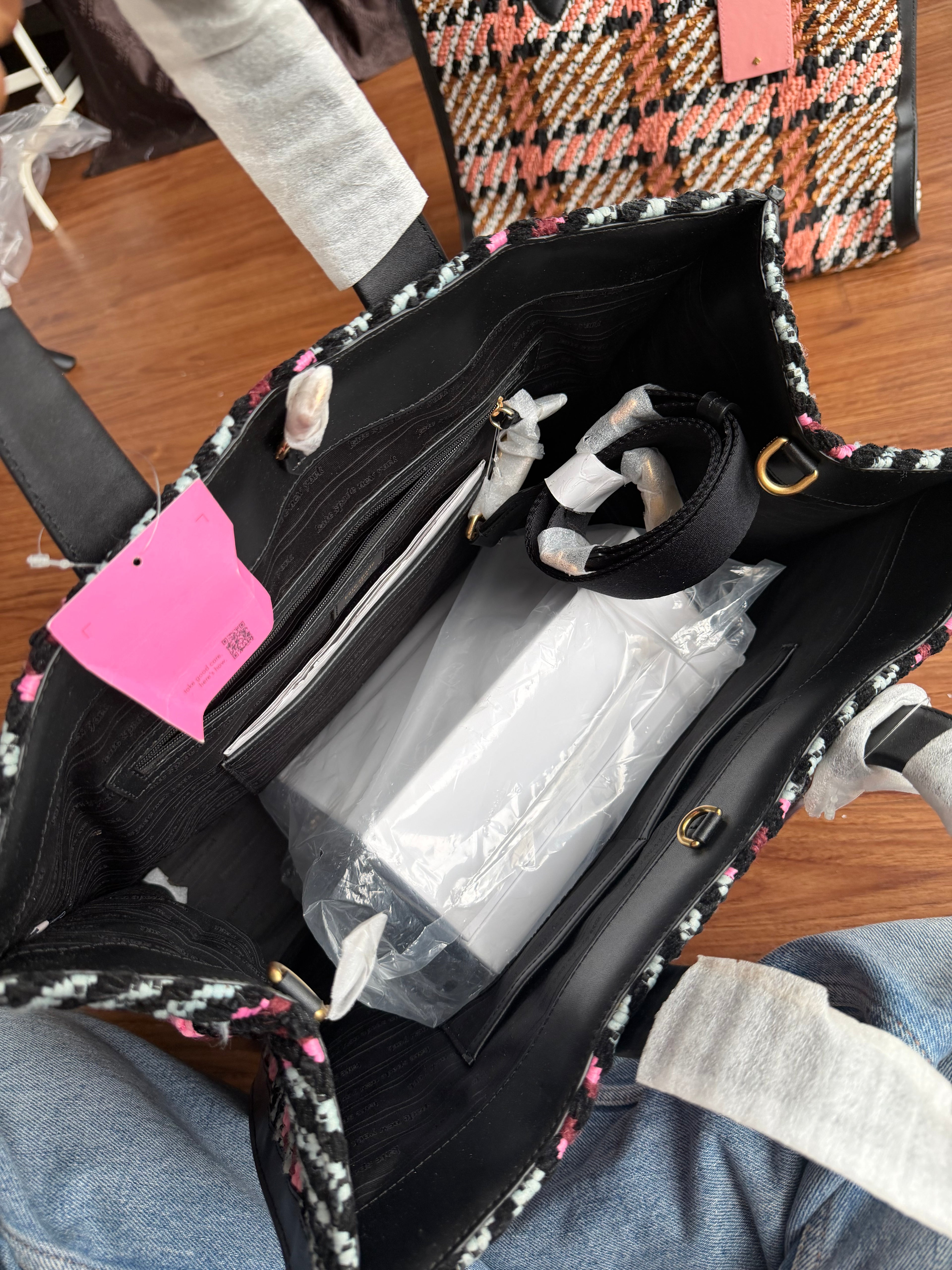 KATE SPADE Manhattan Plaid Large Tote Bag