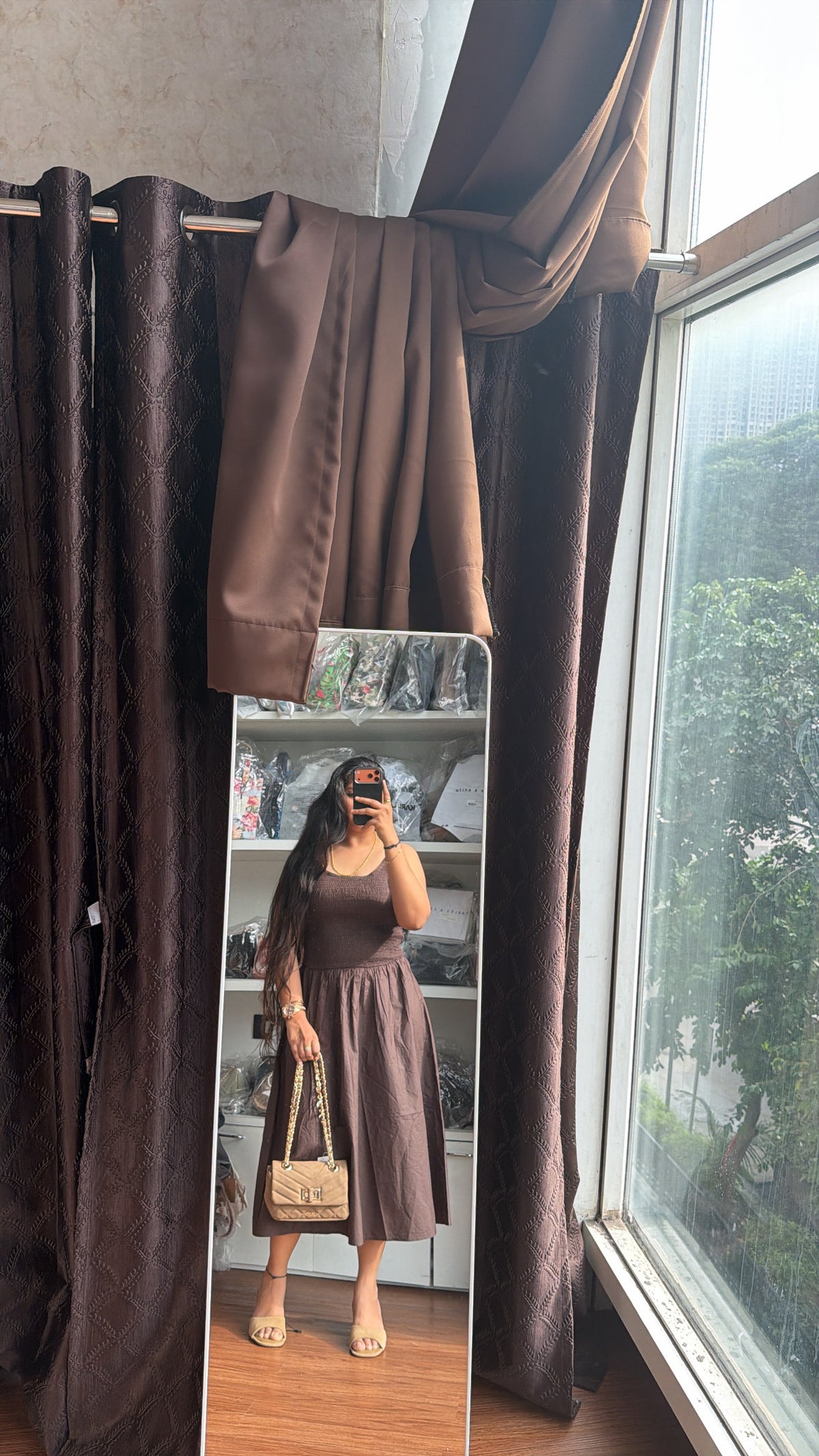 AMELIA SMOKEY BROWN DRESS