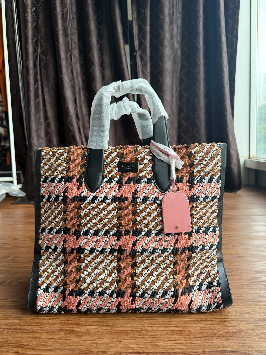 KATE SPADE Manhattan Plaid Large Tote Bag