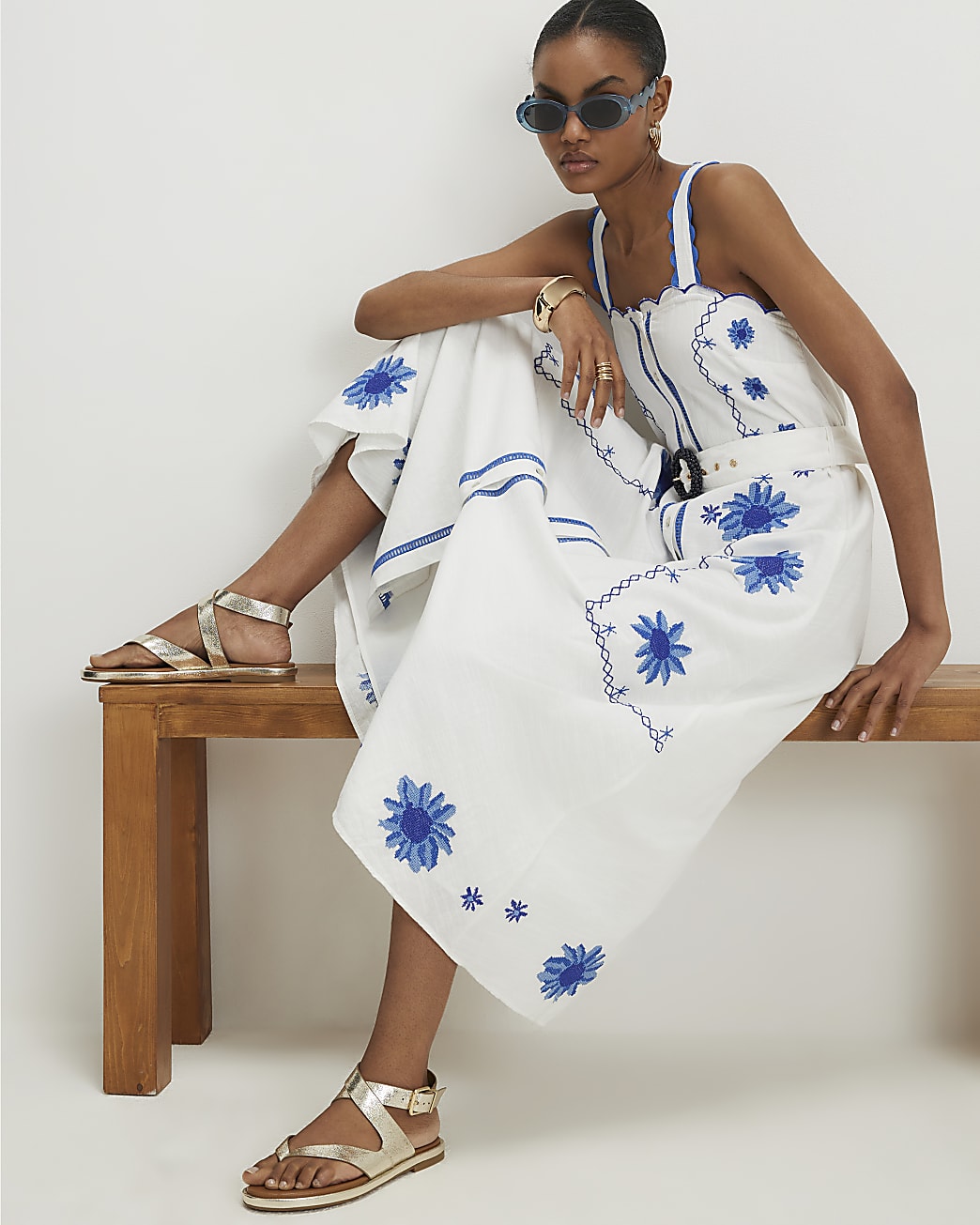 RIVER ISLAND EMBROIDERED DRESS